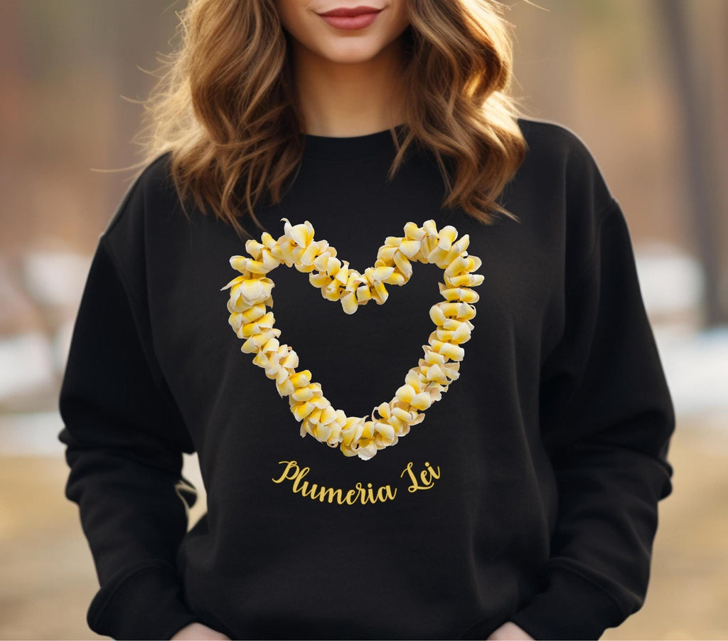 Plumeria Lei Sweatshirt: Hawaii Tropical Flowers hoodie gift for plumeria lover