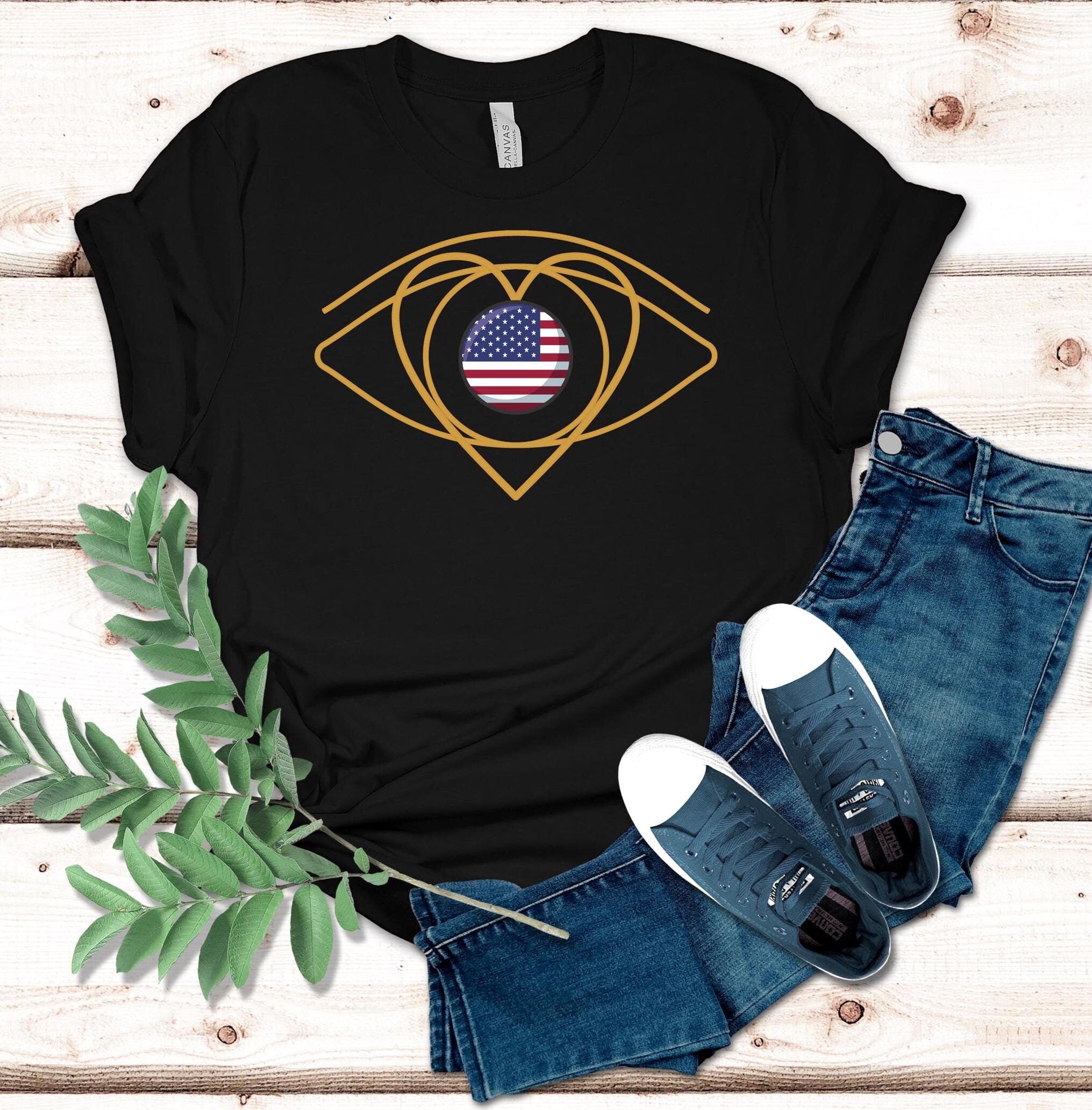 I Love USA T-Shirt: Minimalist American Pride Tee