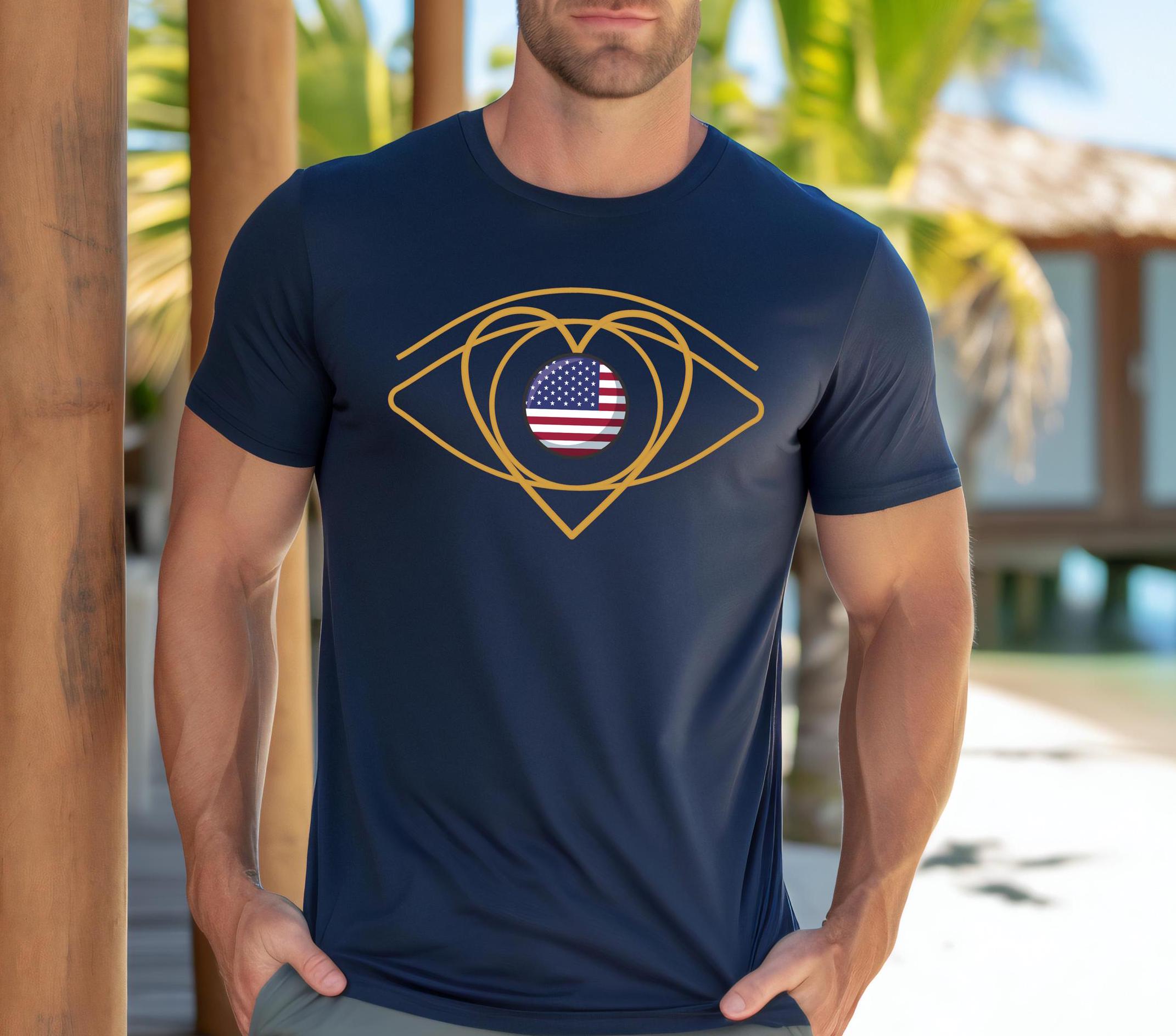 I Love USA T-Shirt: Minimalist American Pride Tee