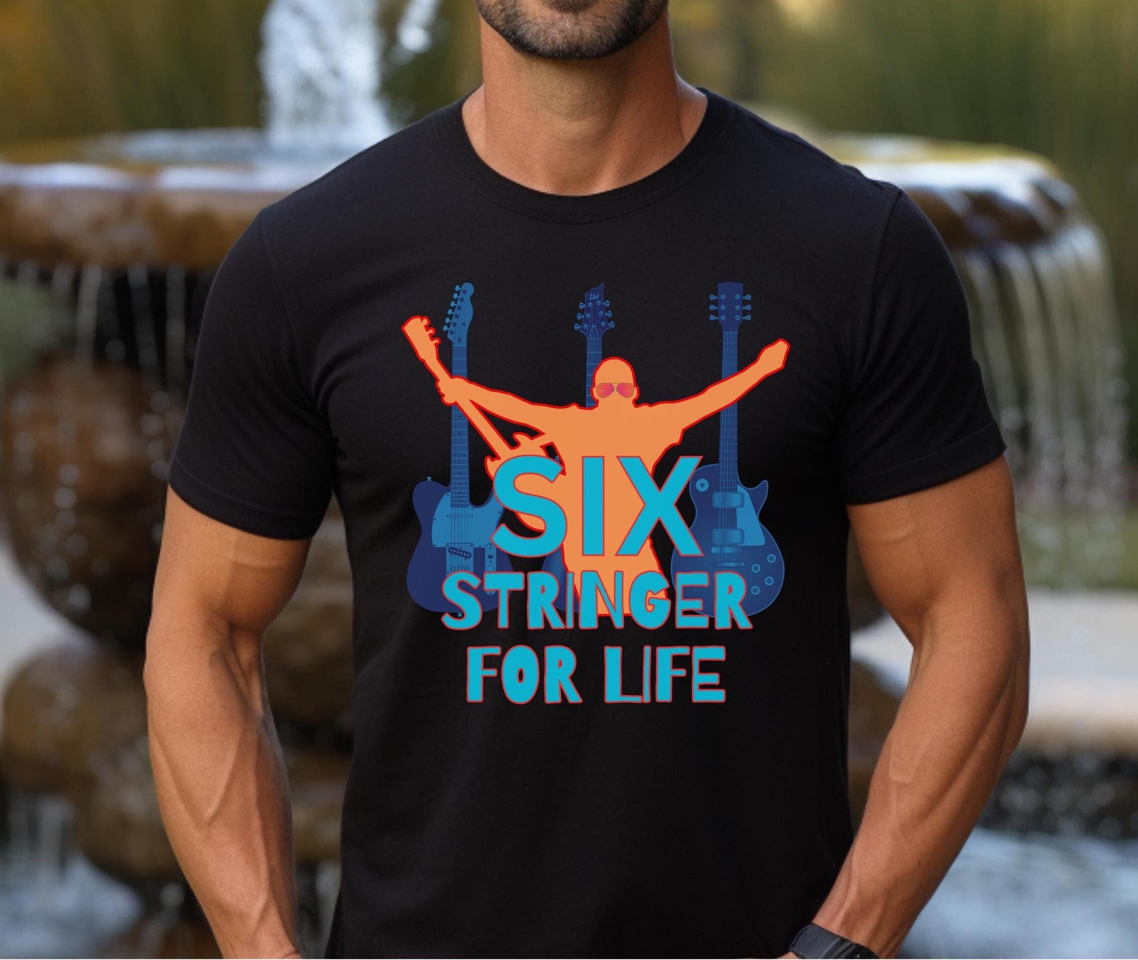 Six String Guitar T-Shirt: Musician Gift, Classical Guitar Tee
