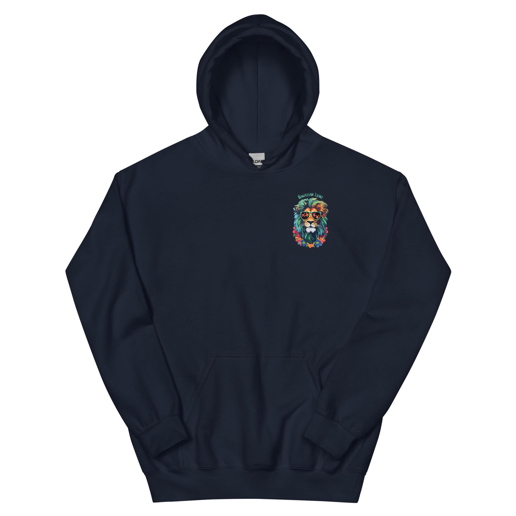 Hawaii Lion Hoodie: Floral Lion, Hawaiian Pullover