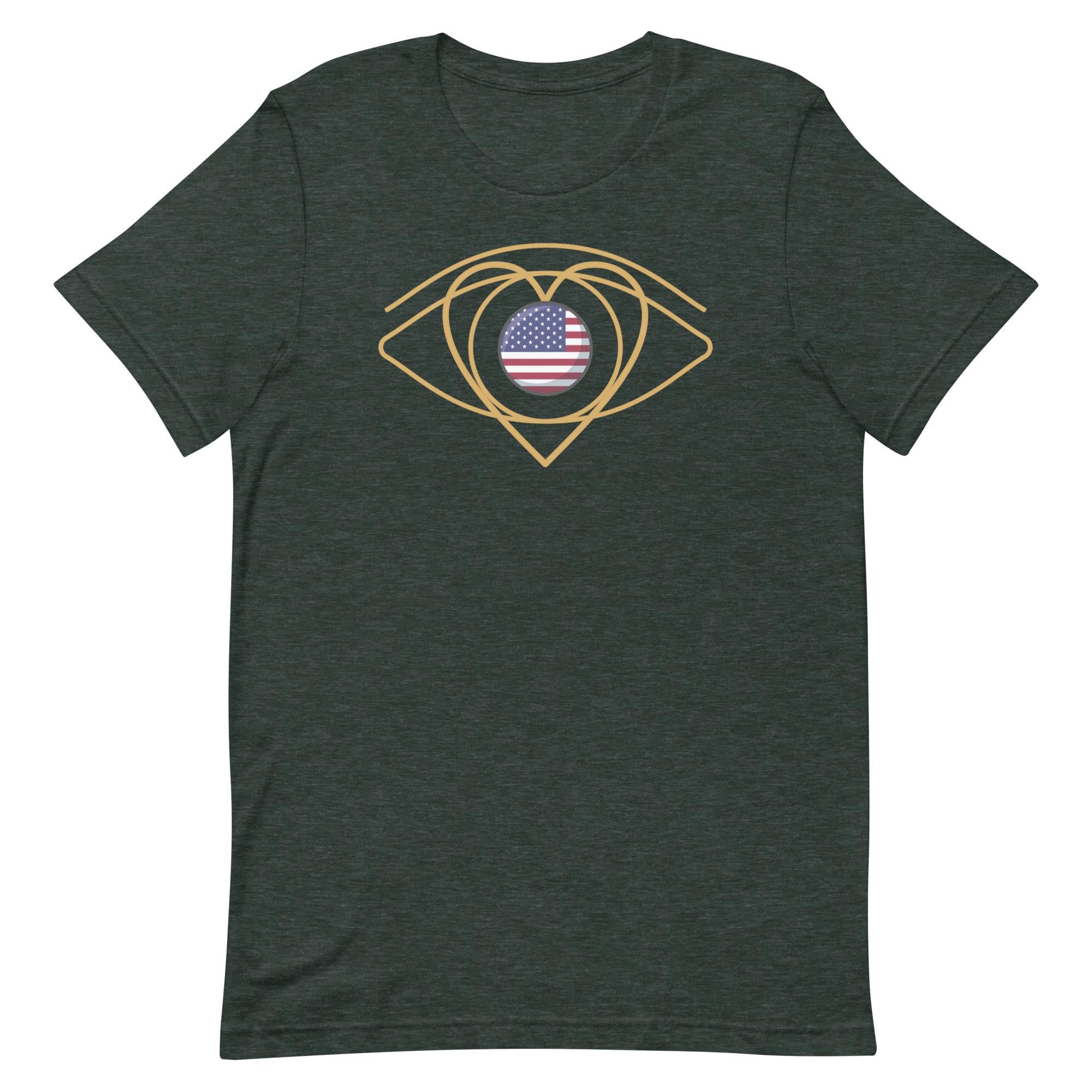 I Love USA T-Shirt: Minimalist American Pride Tee