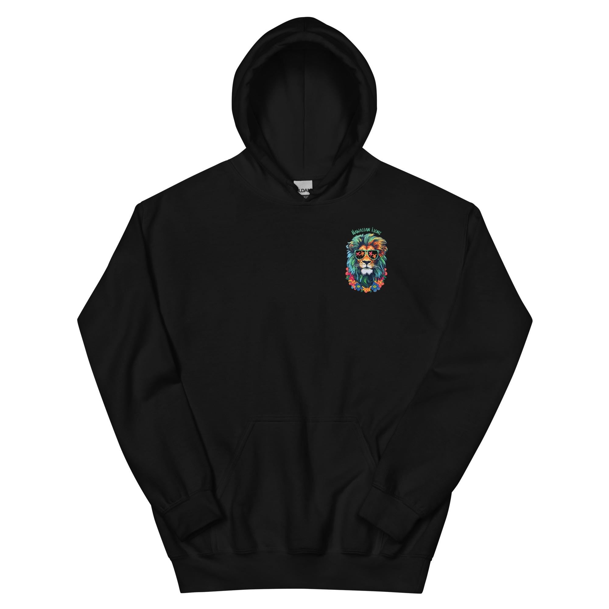Hawaii Lion Hoodie: Floral Lion, Hawaiian Pullover