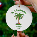 Personalized Hawaii ornament, Custom Palm Tree ornament, Christmas in Hawaii ornament, Personalized Ceramic Ornament, Christmas palm tree