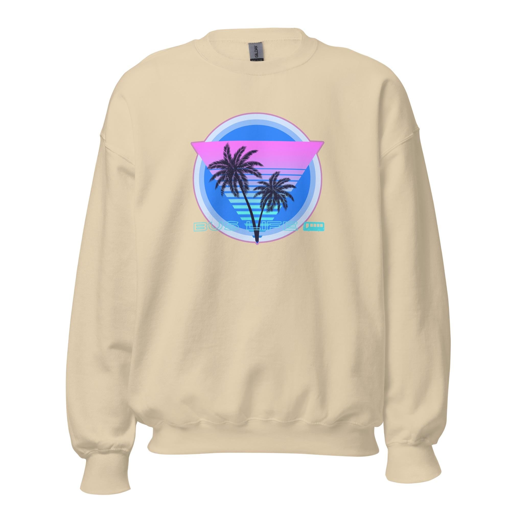 Bus Life Sweatshirt: Pink Palms, Nomad Gift