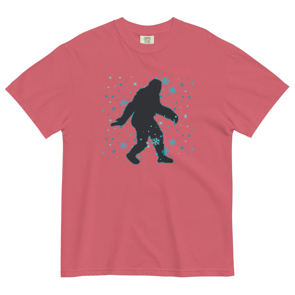 Bigfoot in Snow Shirt: Comfort Colors Winter Tee