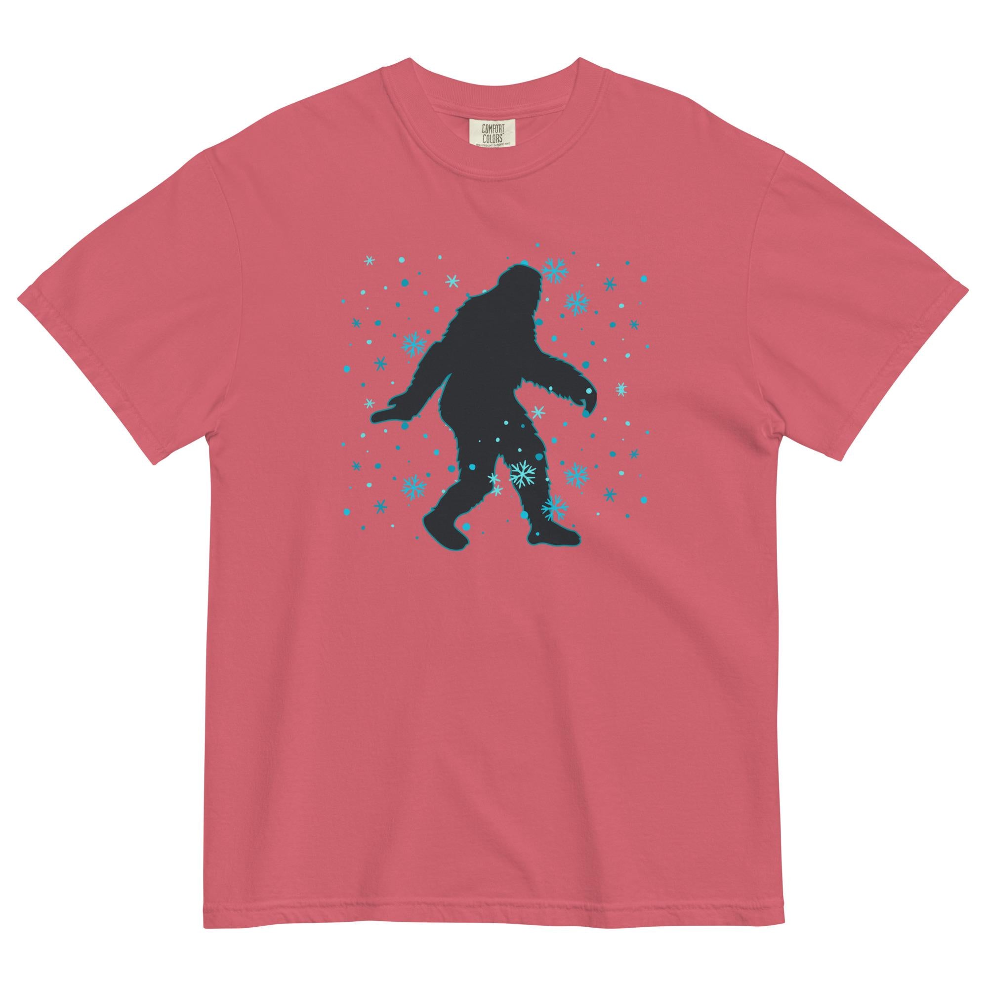 Bigfoot in Snow Shirt: Comfort Colors Winter Tee
