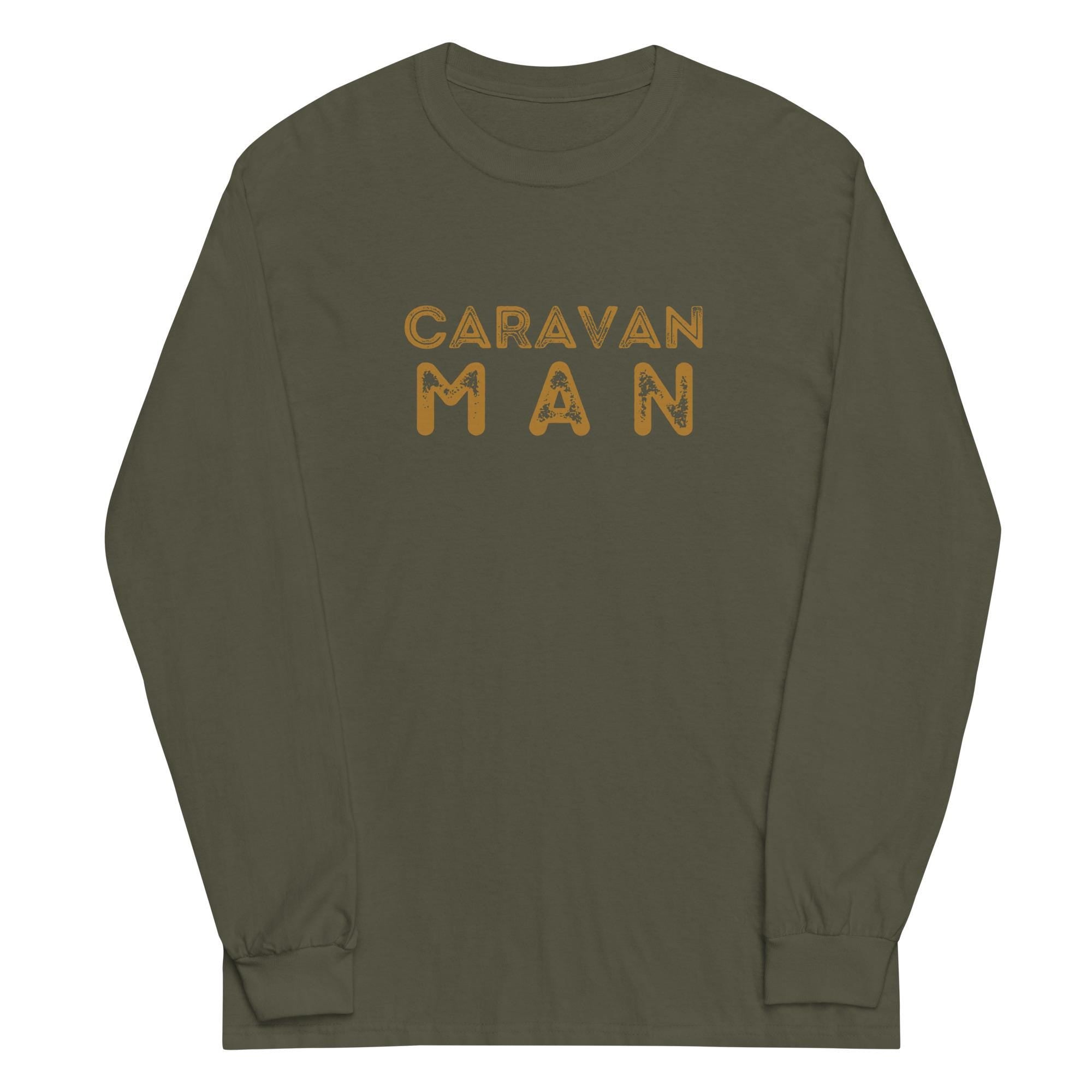 Caravan Man Long Sleeve Shirt: Van Life Nomad Gift