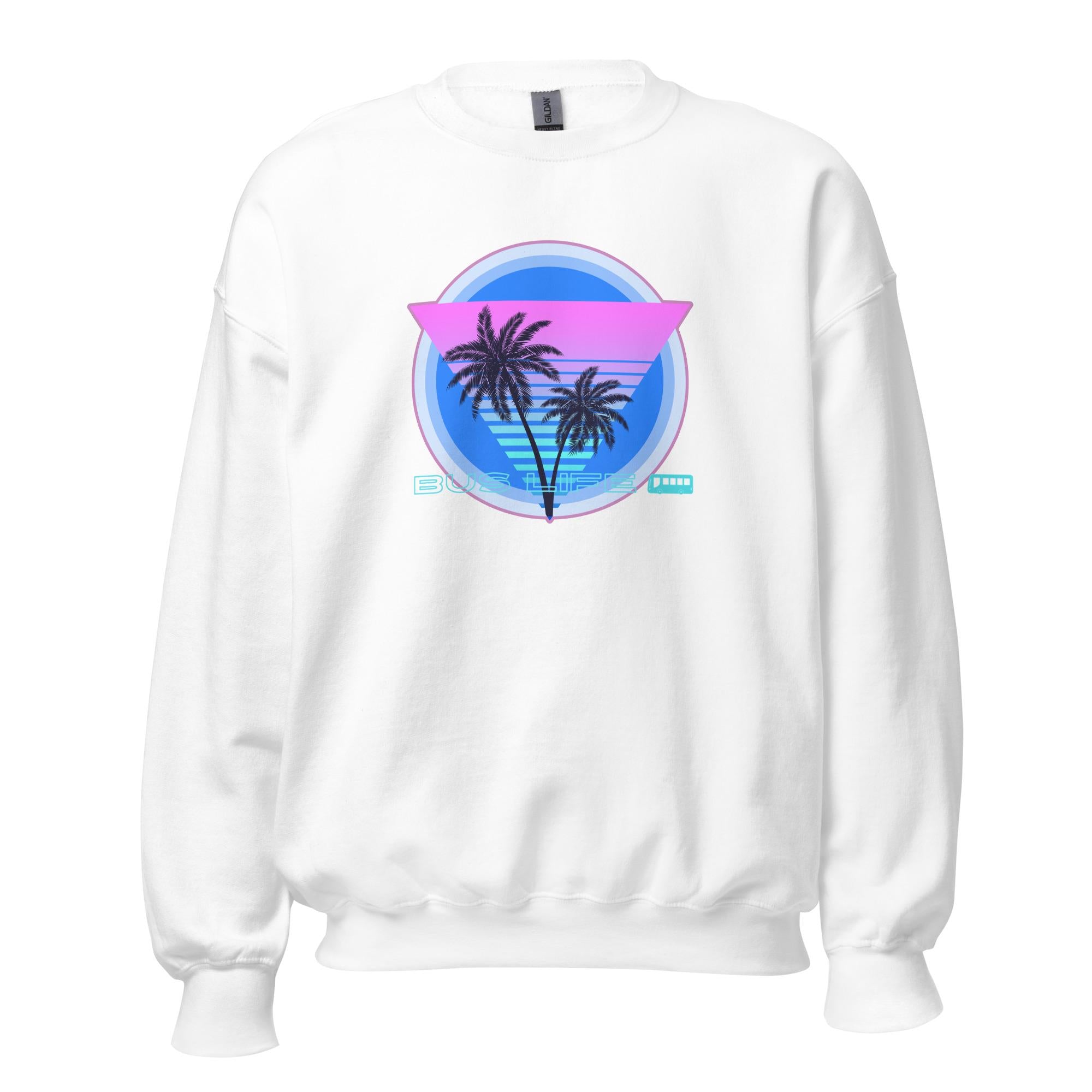 Bus Life Sweatshirt: Pink Palms, Nomad Gift