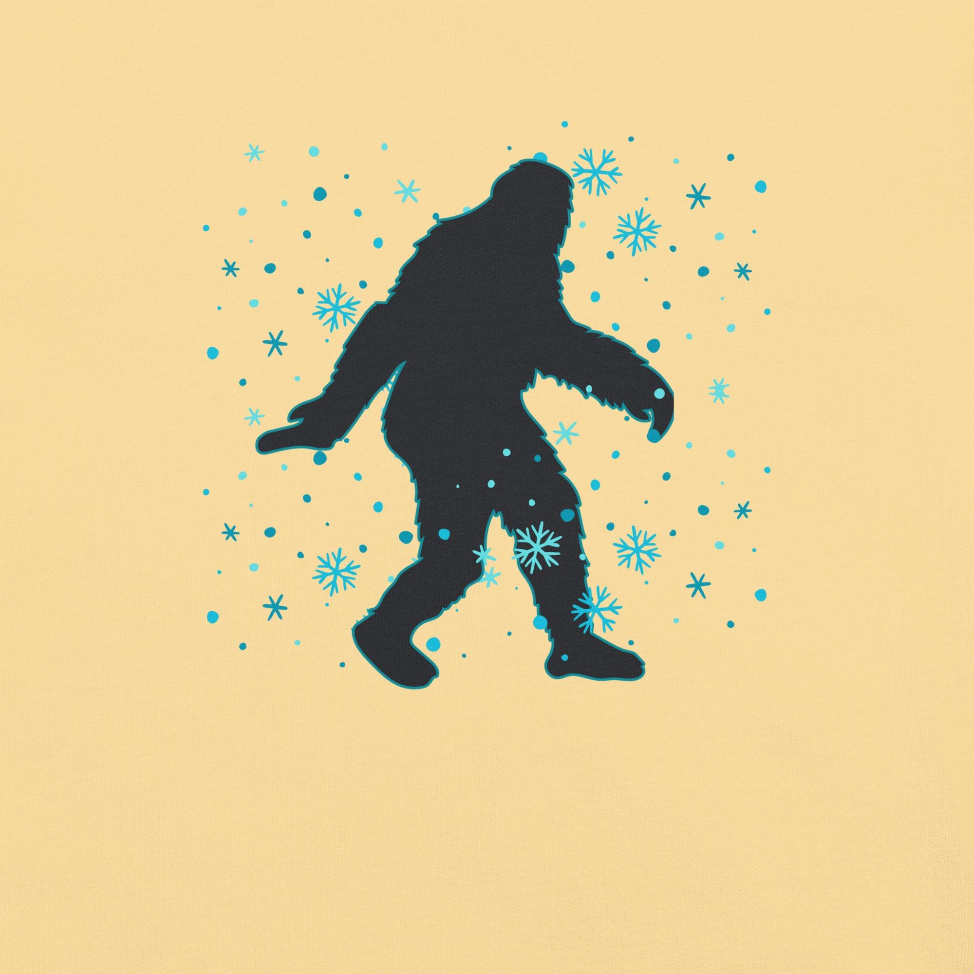 Bigfoot in Snow Shirt: Comfort Colors Winter Tee