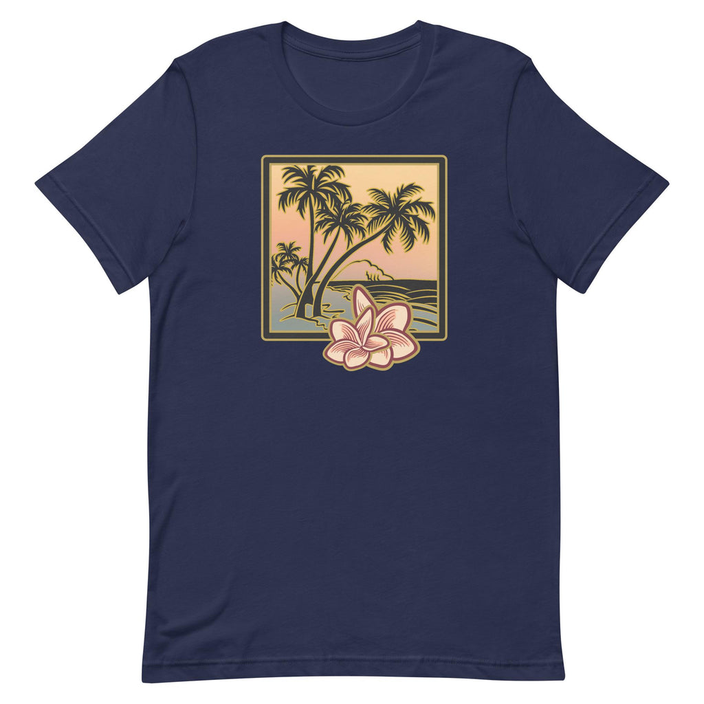 Tropical Palms & Plumeria T-Shirt: Hawaii Sunset Tee