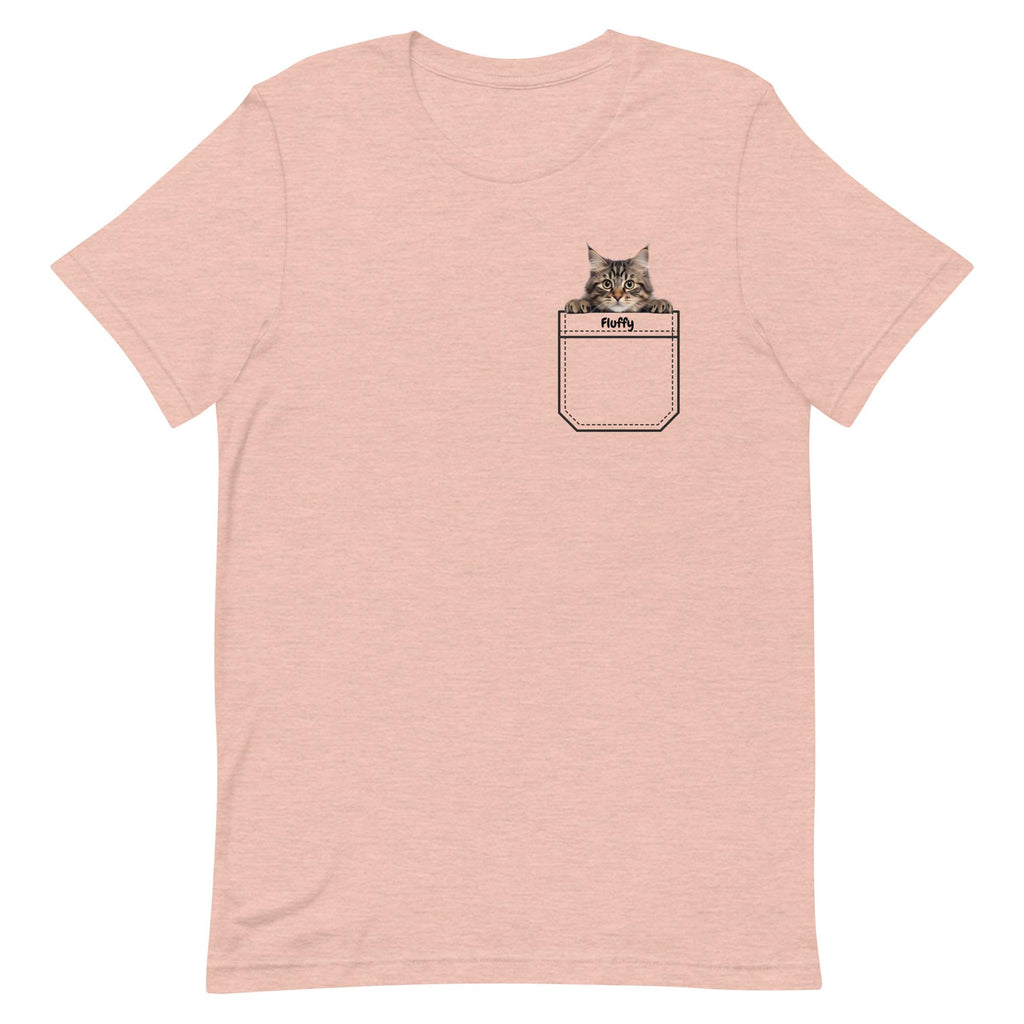 Personalized Pocket Kitten T-Shirt: Peeking Cat Tee, Cat Lover Gift