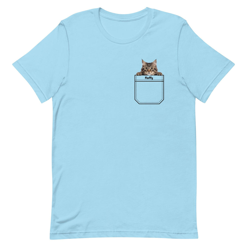 Personalized Pocket Kitten T-Shirt: Peeking Cat Tee, Cat Lover Gift