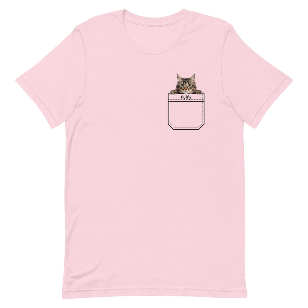 Personalized Pocket Kitten T-Shirt: Peeking Cat Tee, Cat Lover Gift
