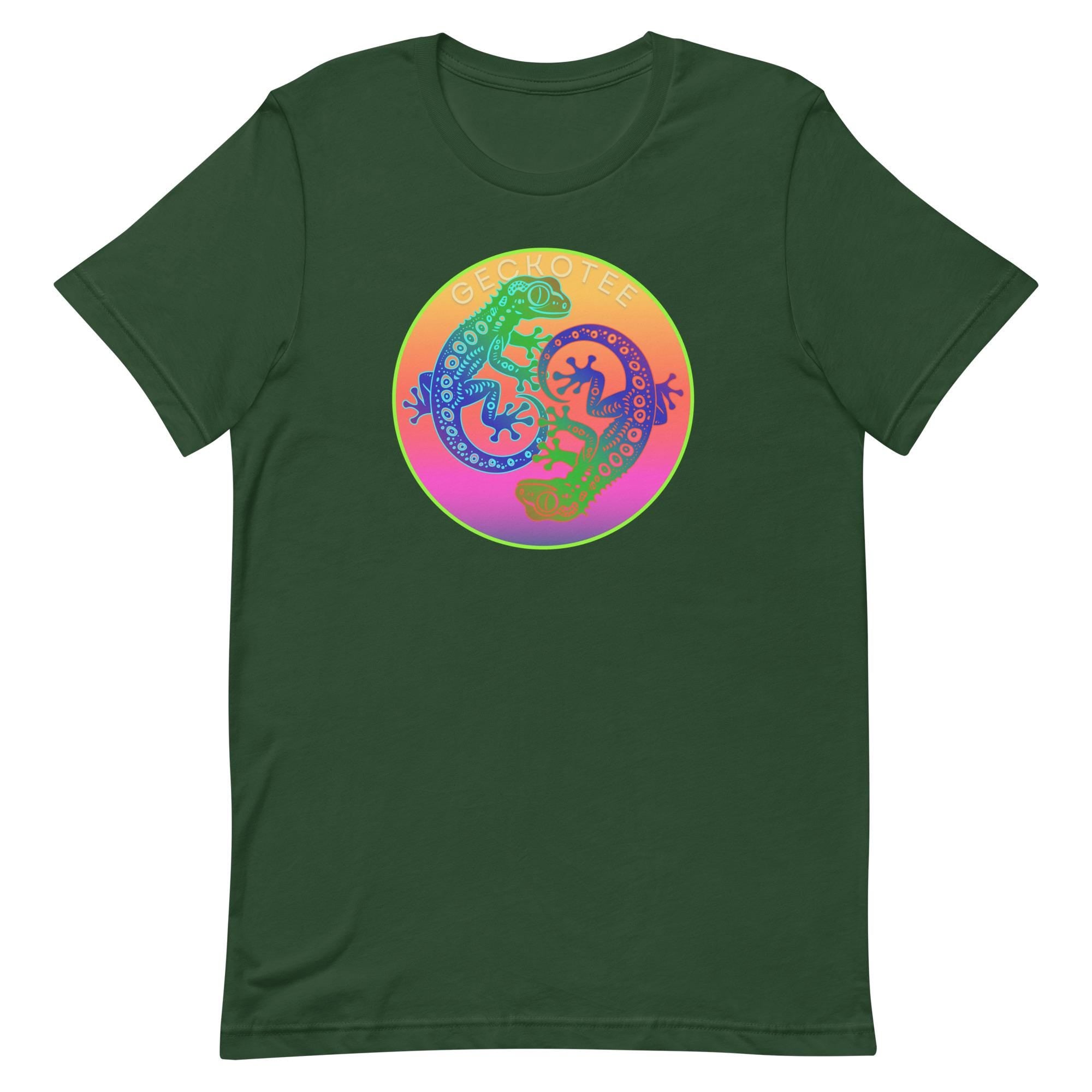 Yin Yang Gecko T-shirt: Colorful Lizard Design, Tropical Gift