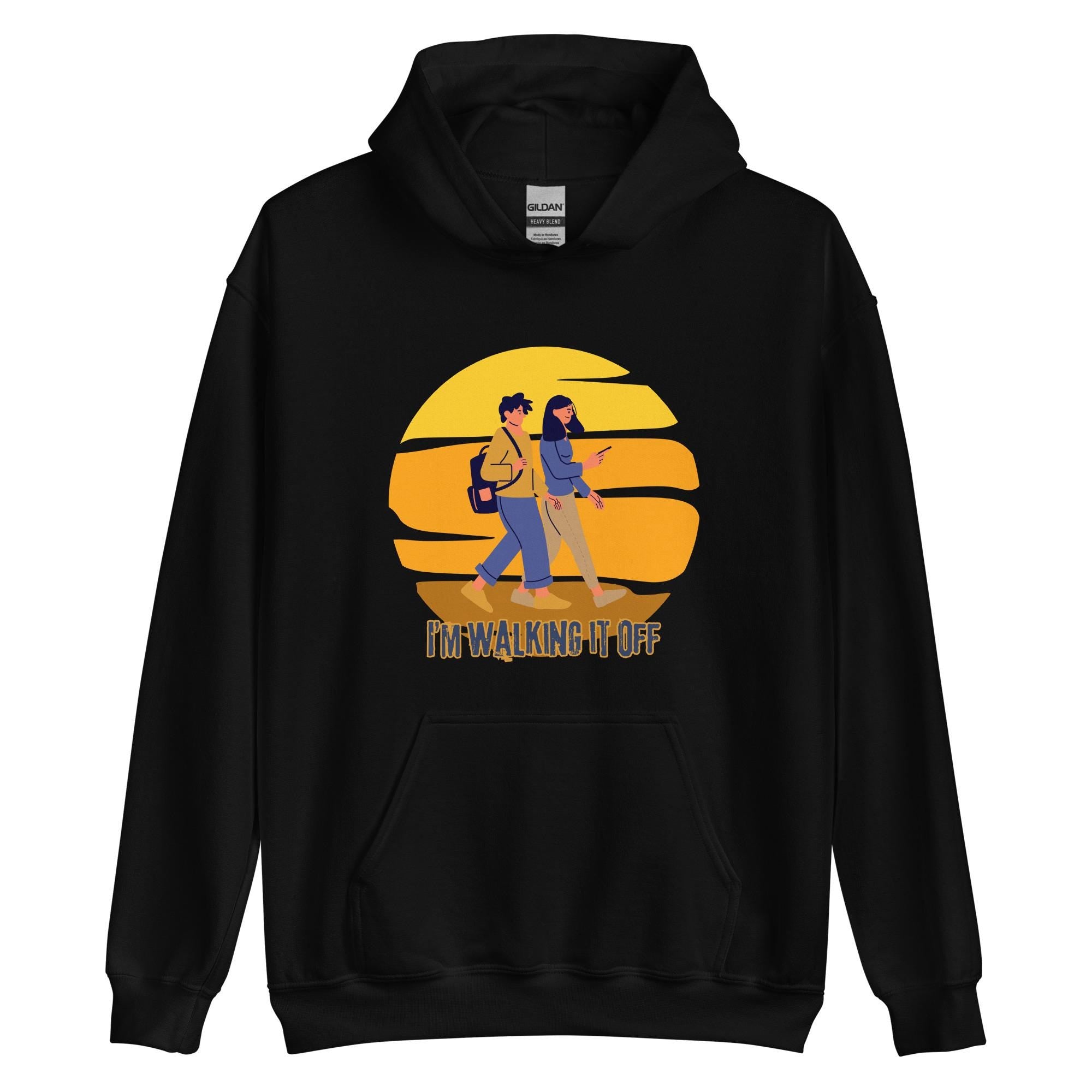 Walking hoodie, Go walking hoodie, Retro Sunset walking hoodie, Exercise Hoodie, get fit hoodie