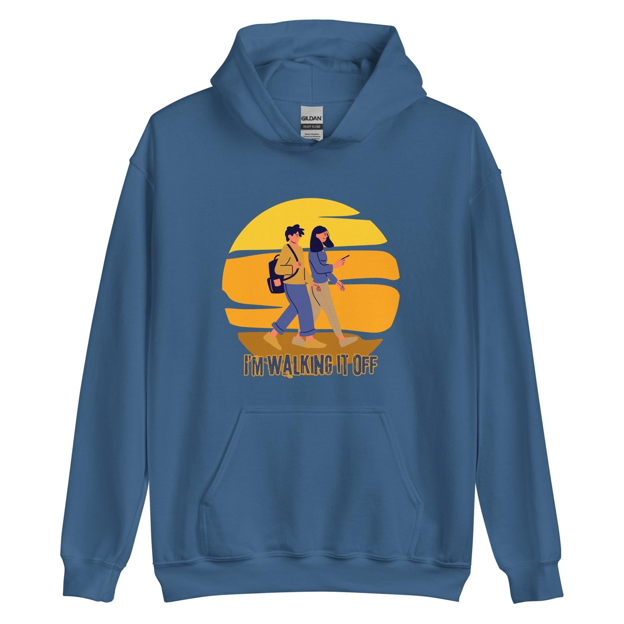 Walking hoodie, Go walking hoodie, Retro Sunset walking hoodie, Exercise Hoodie, get fit hoodie