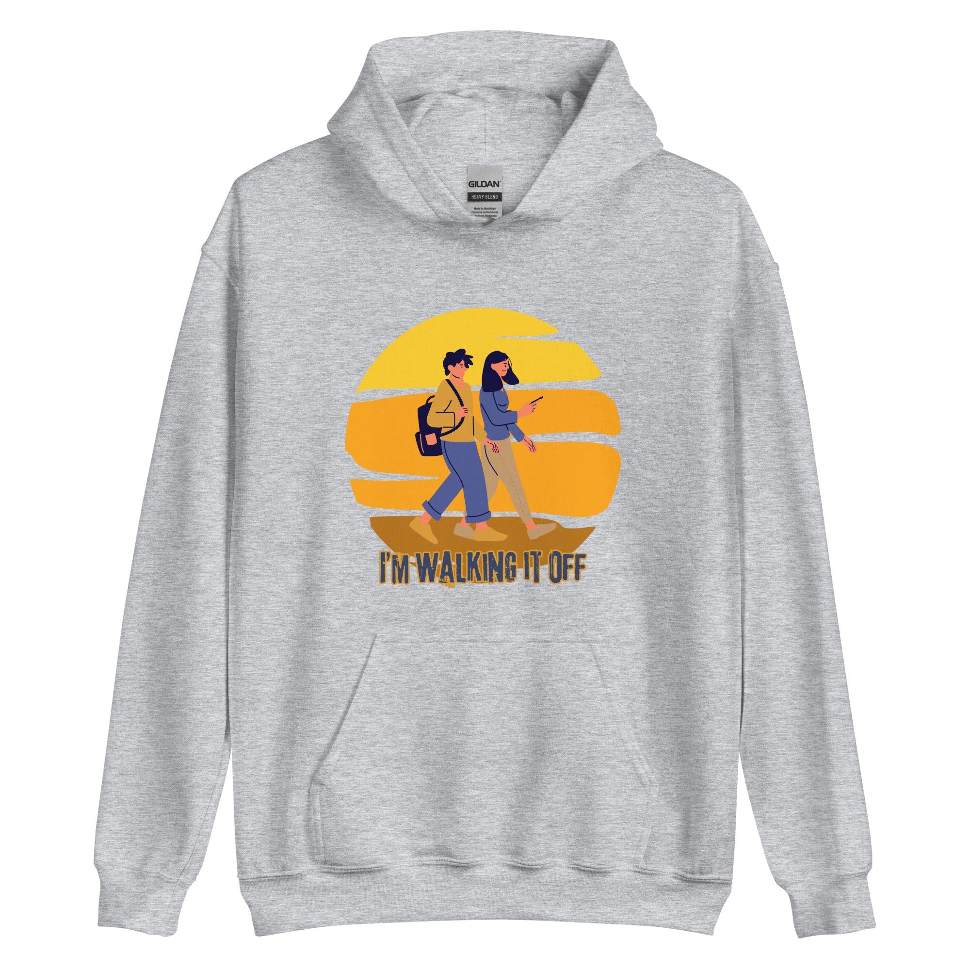 Walking hoodie, Go walking hoodie, Retro Sunset walking hoodie, Exercise Hoodie, get fit hoodie