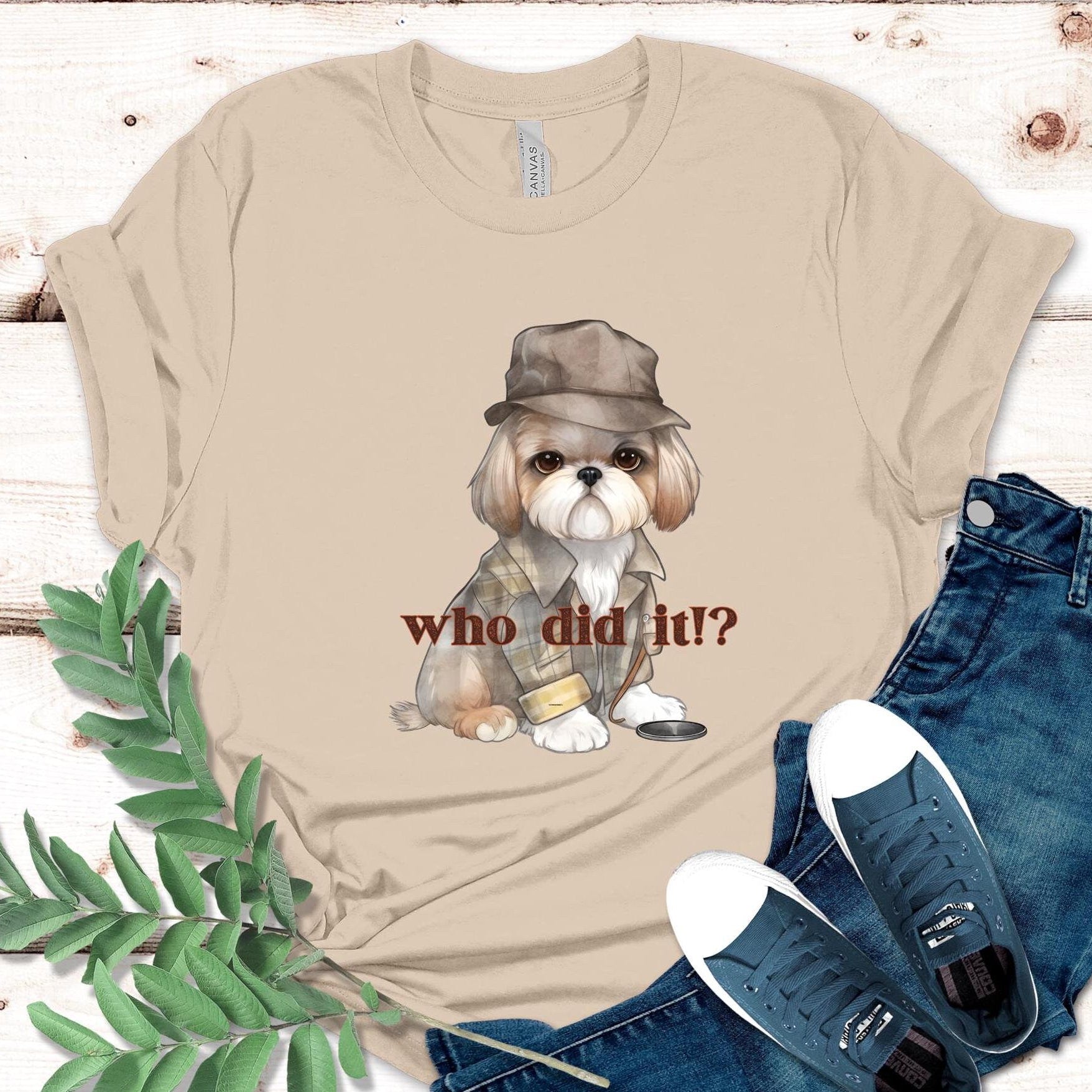 Detective Dog T-Shirt: Sherlock Holmes Style Outfit, Dog Lover Gift