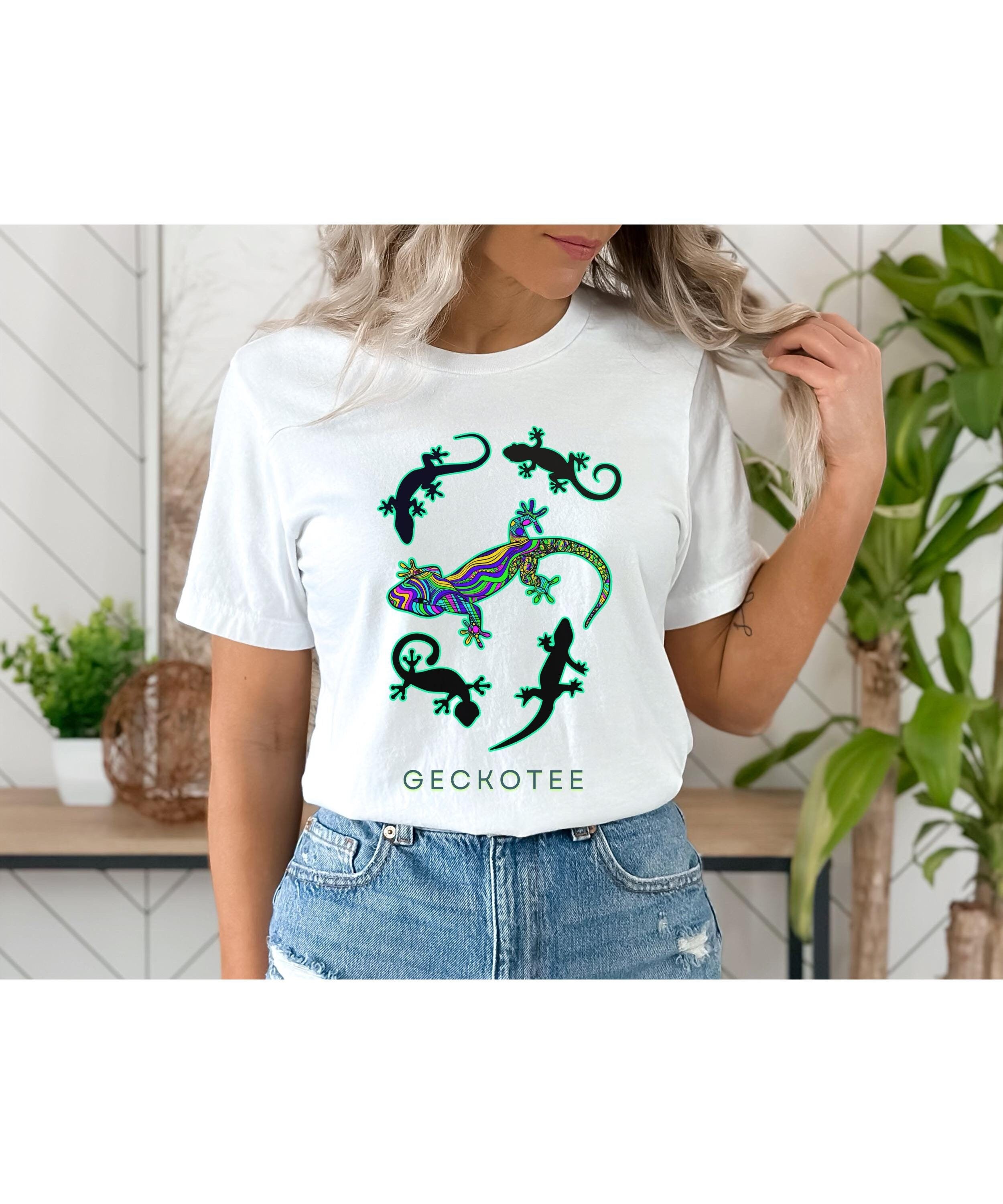 Colorful Geckos T-Shirt: Tropical Lizard Lover Gift