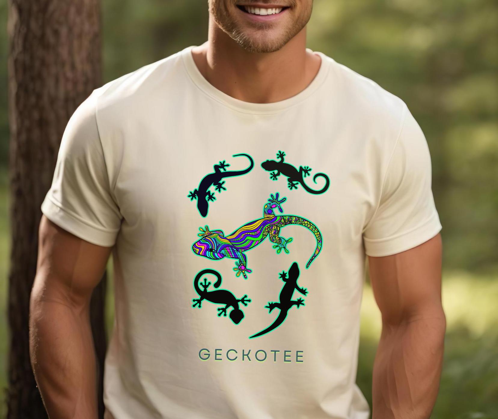 Colorful Geckos T-Shirt: Tropical Lizard Lover Gift