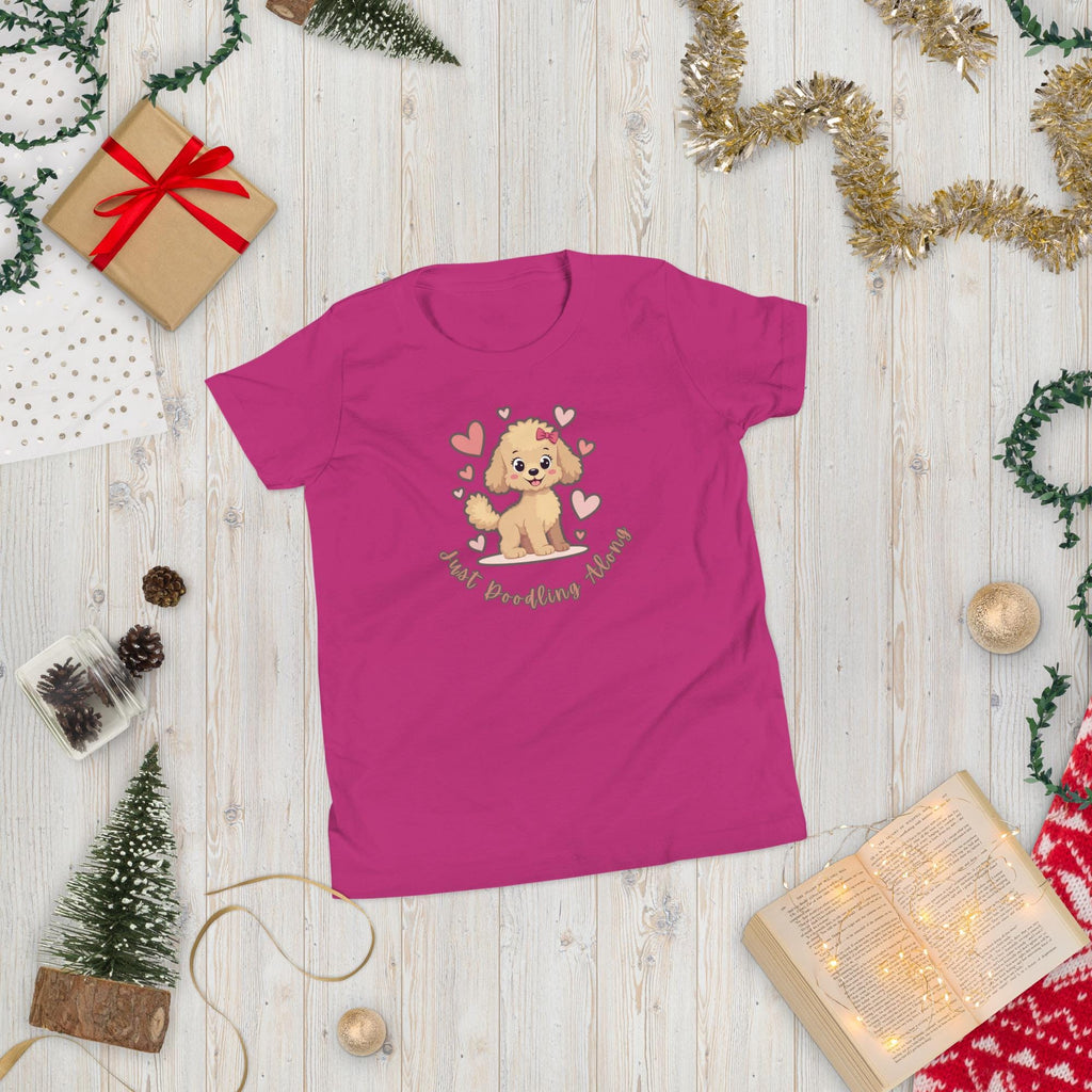 Cute Doodle puppy shirt, kids Doodle t-shirt, cute Doodle puppy tee cute golden doodle shirt Youth Short Sleeve T-Shirt