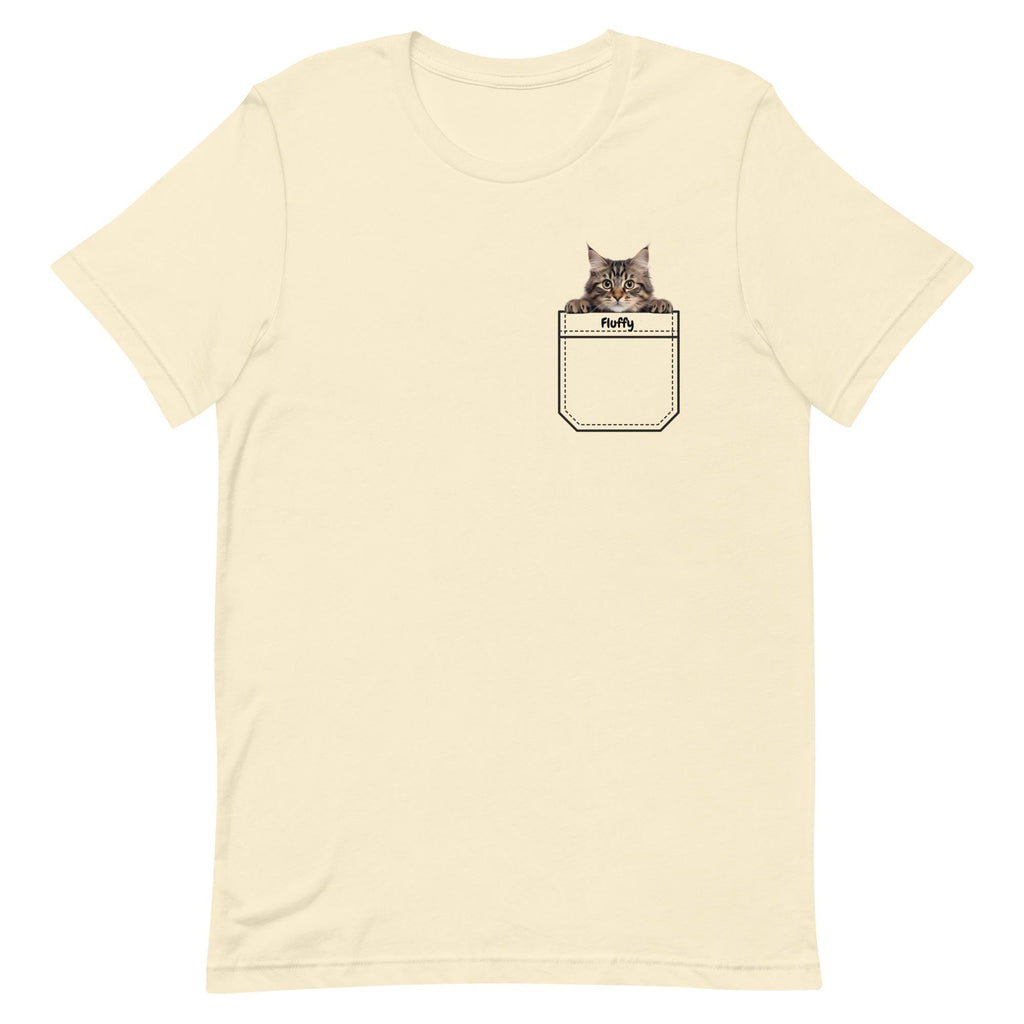 Personalized Pocket Kitten T-Shirt: Peeking Cat Tee, Cat Lover Gift
