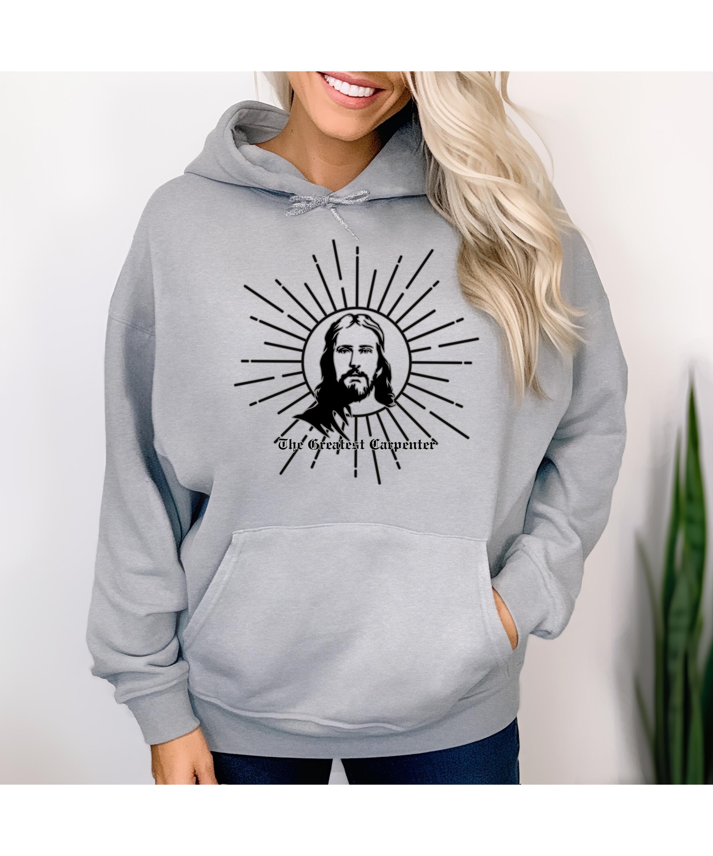 Carpenter Jesus Graphic Hoodie: Christian Builder Gift