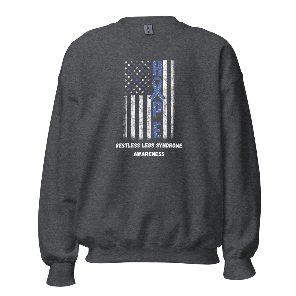 Restless Legs Syndrome Awareness Sweatshirt: Unisex RLS Pullover