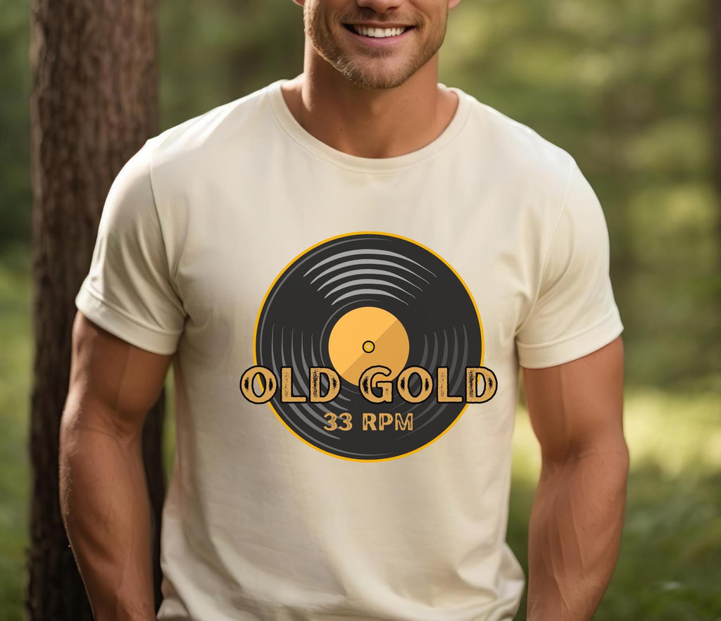 Retro Vinyl Record T-Shirt: Old Gold Album Tee