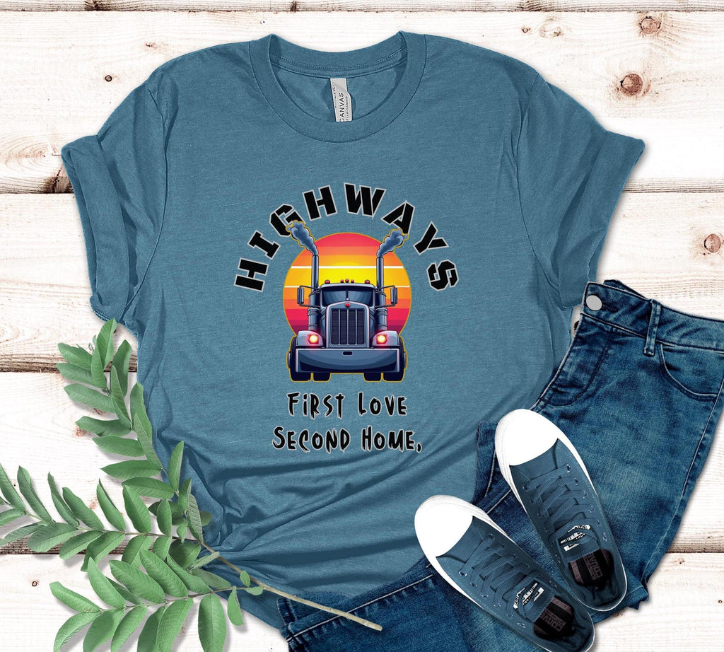 Highways Trucker T-Shirt: Semi Truck Driver Gift