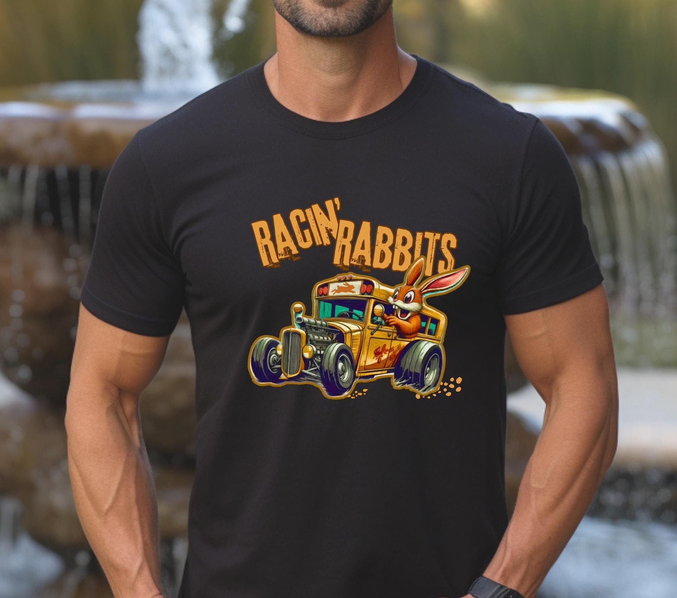 Racing Rabbits Hot Rod Shirt -Bad Bunny Gearhead Gift hot rod builder gift racer gift
