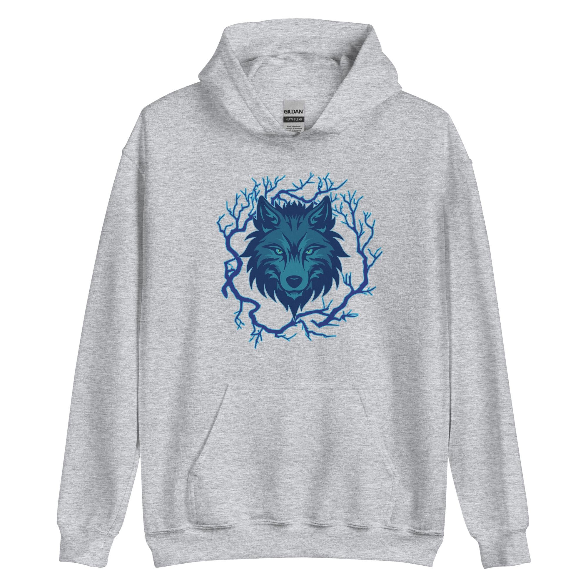 Blue Wolf Head Hoodie: Unisex Graphic Sweatshirt