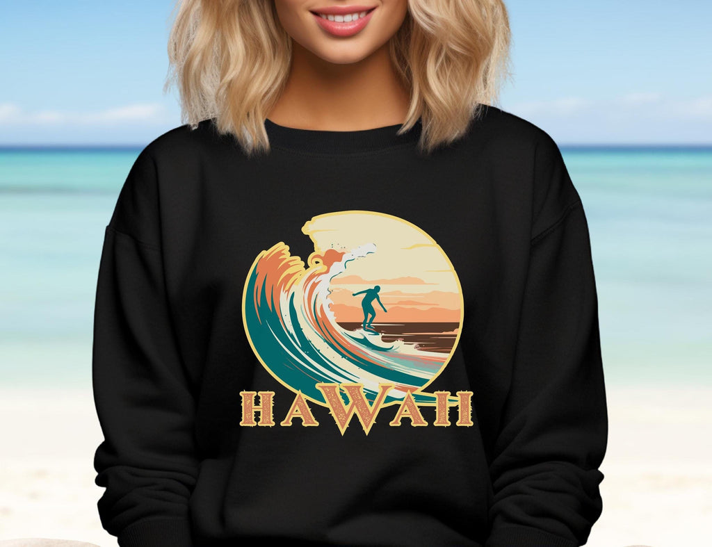 Retro Hawaii Surf Sweatshirt: Vintage Unisex Hoodie gift for Hawaii lover surfer gift