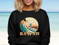 Retro Hawaii Surf Sweatshirt: Vintage Unisex Hoodie gift for Hawaii lover surfer gift