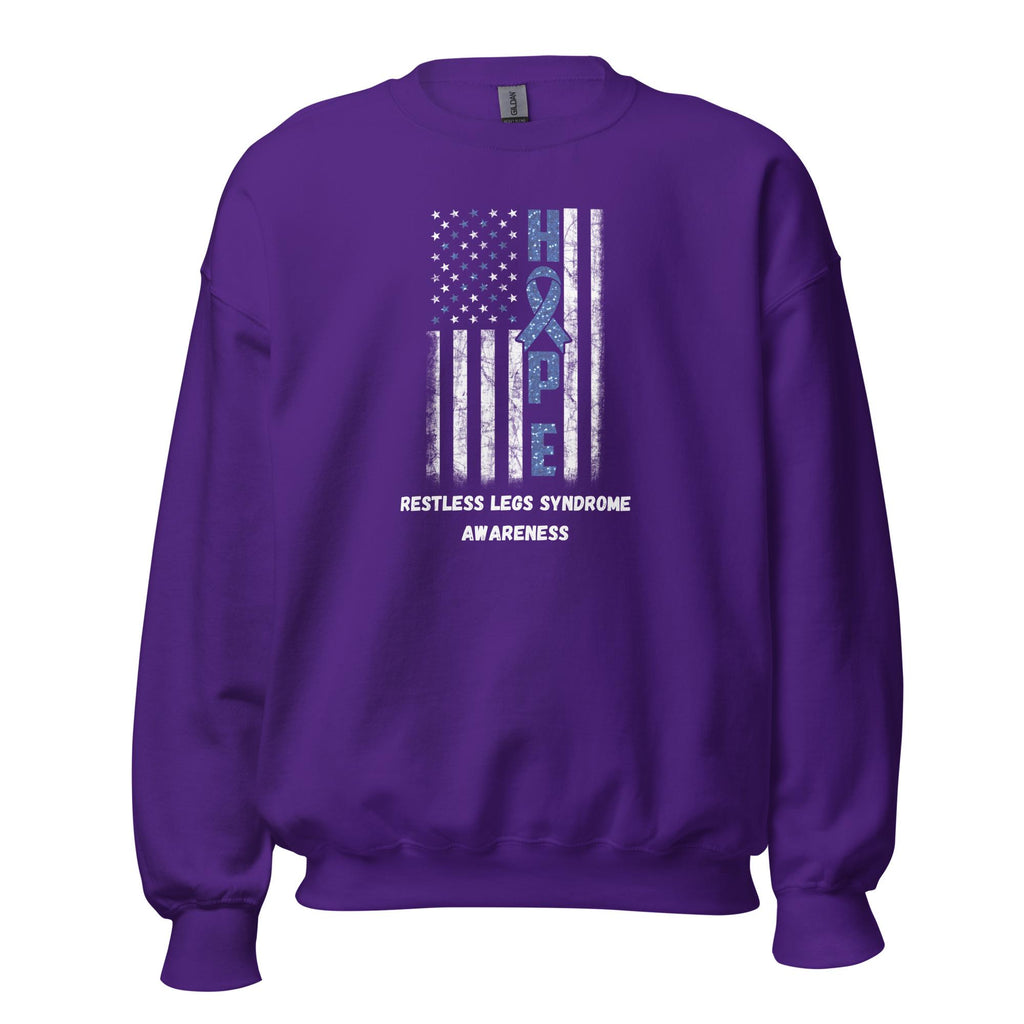 Restless Legs Syndrome Awareness Sweatshirt: Unisex RLS Pullover