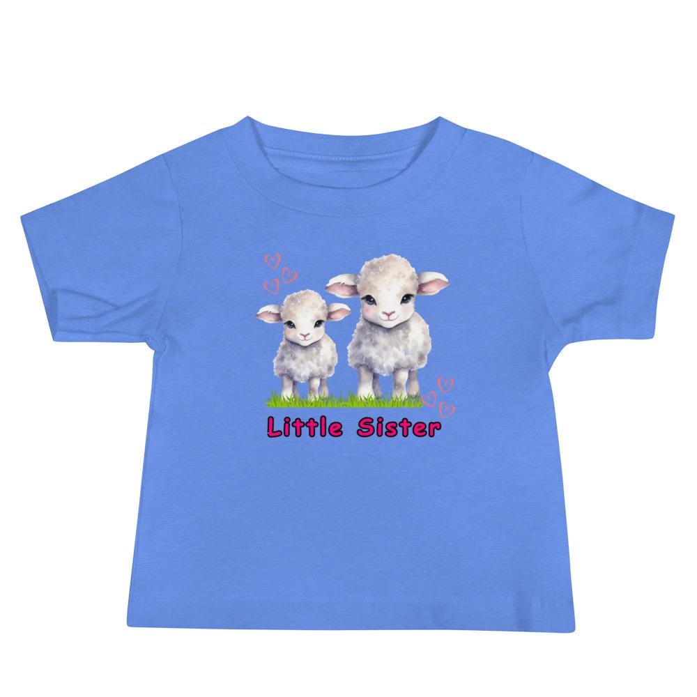 Little Sister Lambs Baby Tee: Matching Big Sister Gift