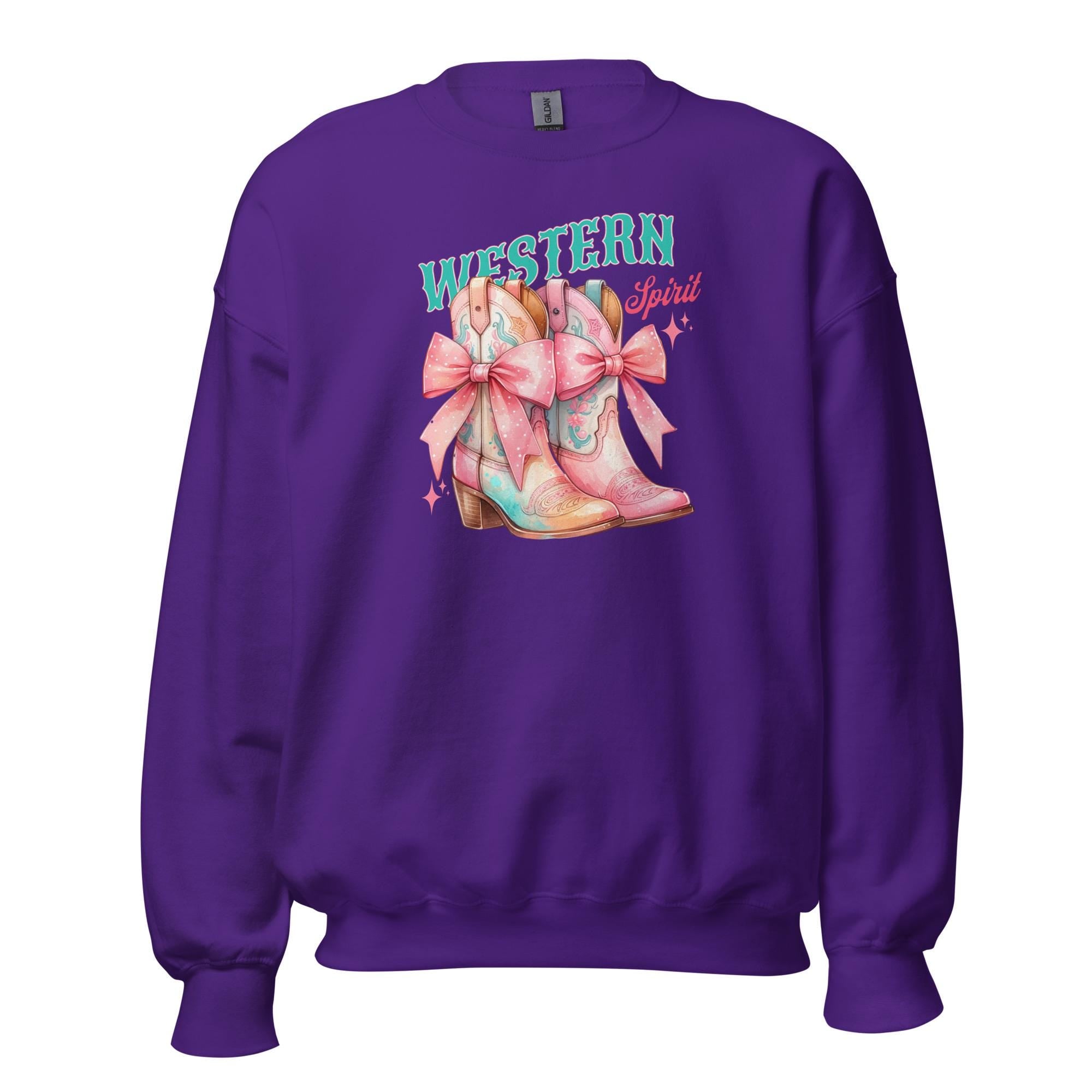 Pink Boots Sweatshirt: Coquette Western Style, Horse Lover Gift