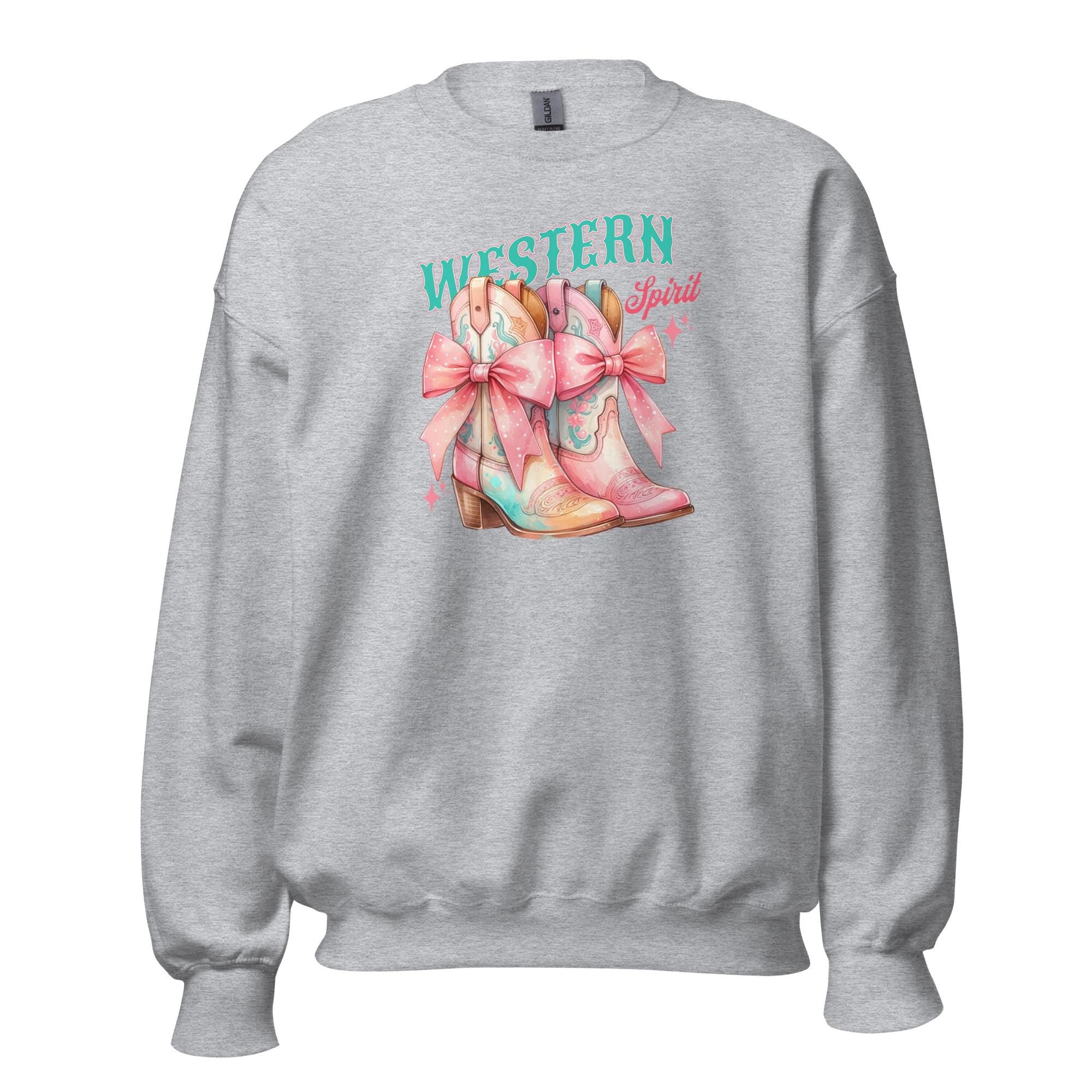Pink Boots Sweatshirt: Coquette Western Style, Horse Lover Gift