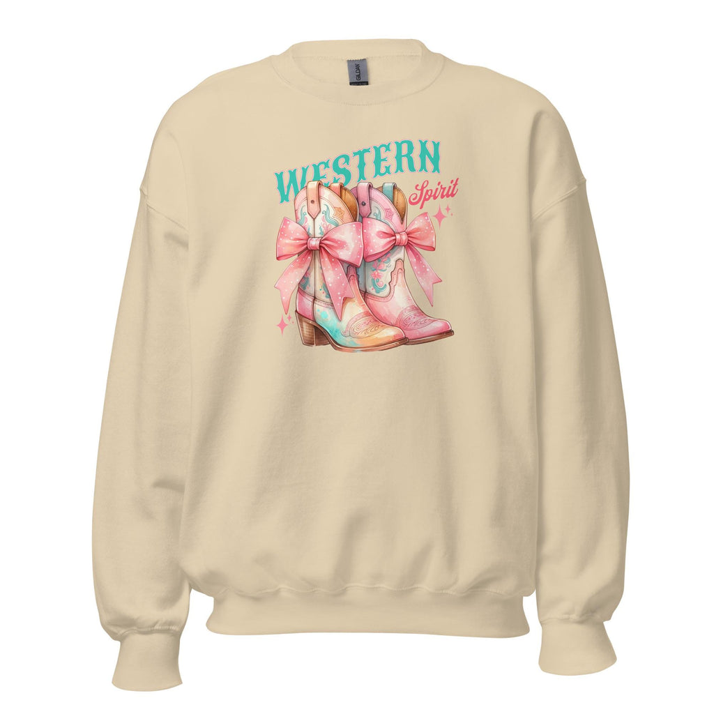 Pink Boots Sweatshirt: Coquette Western Style, Horse Lover Gift