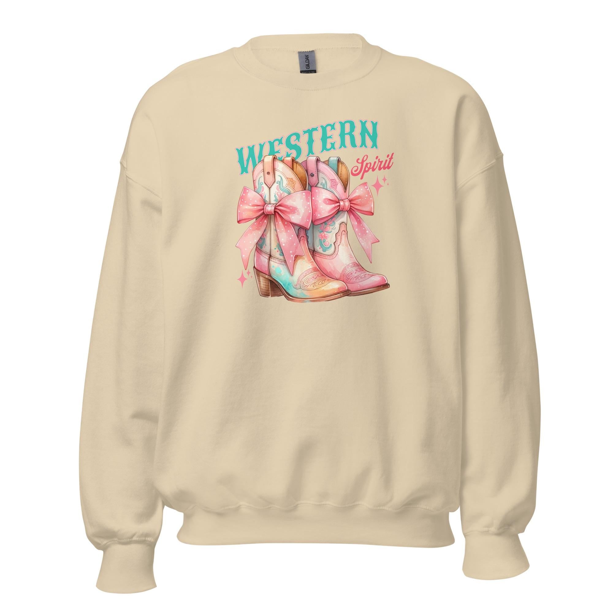 Pink Boots Sweatshirt: Coquette Western Style, Horse Lover Gift