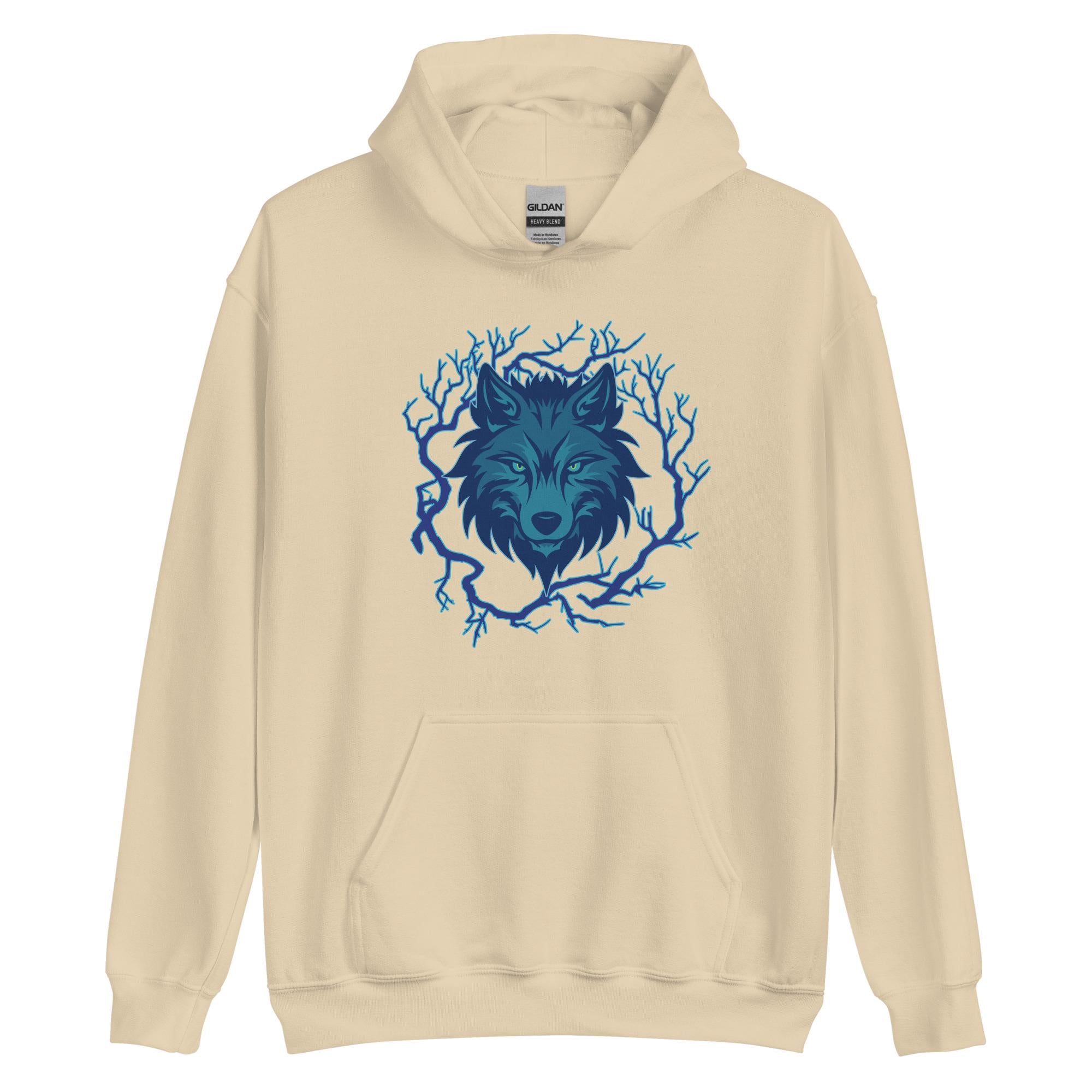 Blue Wolf Head Hoodie: Unisex Graphic Sweatshirt
