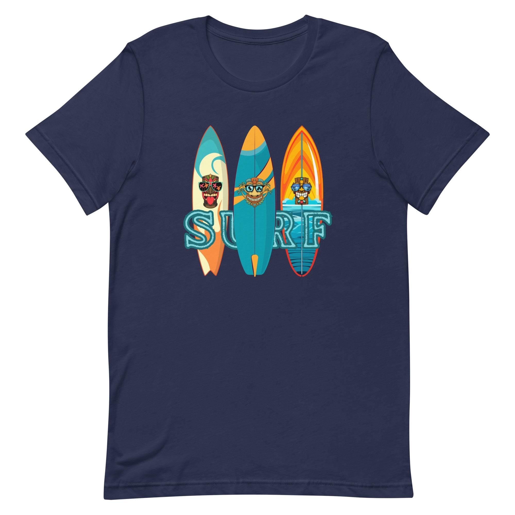 Surfboards T-Shirt: Surfing shirt Bella Canvas soft tee Unisex Surfer Gift