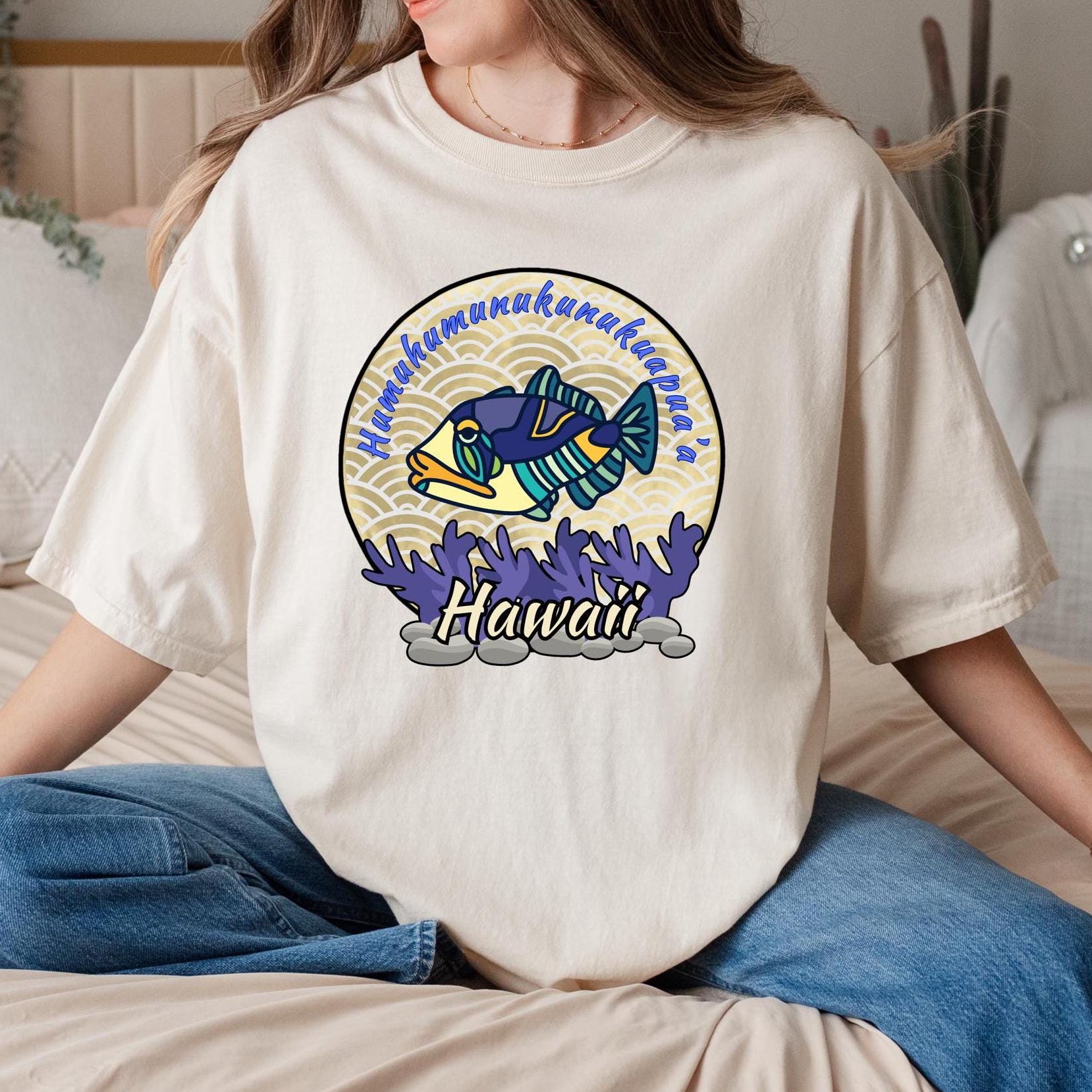 Humuhumunukunukuapuaa Hawaii Fish Shirt: Comfort Colors Hawaii Tee front print