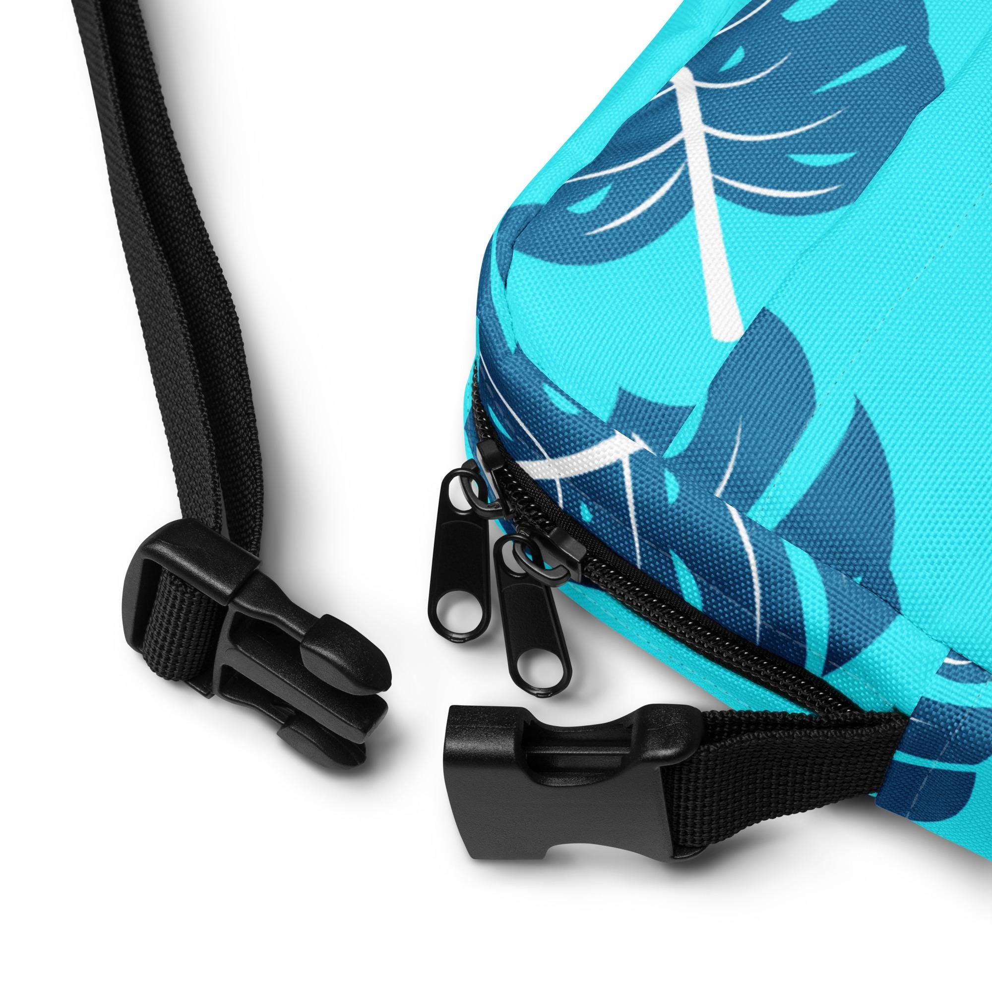 Monstera leaves Crossbody Bag: Tropical Blue Phone Bag, Travel gift small travel bag