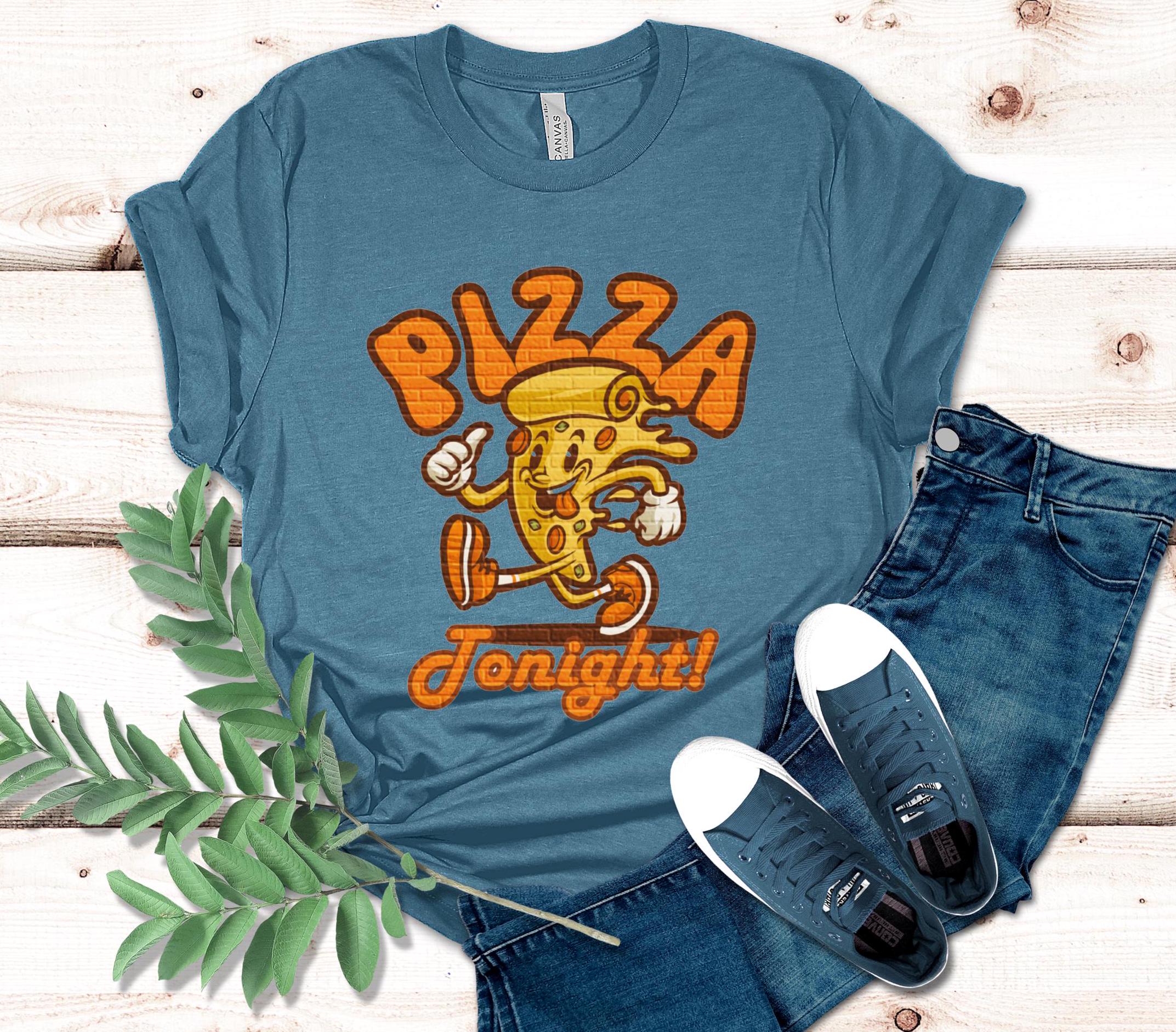 Funny Pizza T-Shirt: Retro Cartoon Unisex Tee