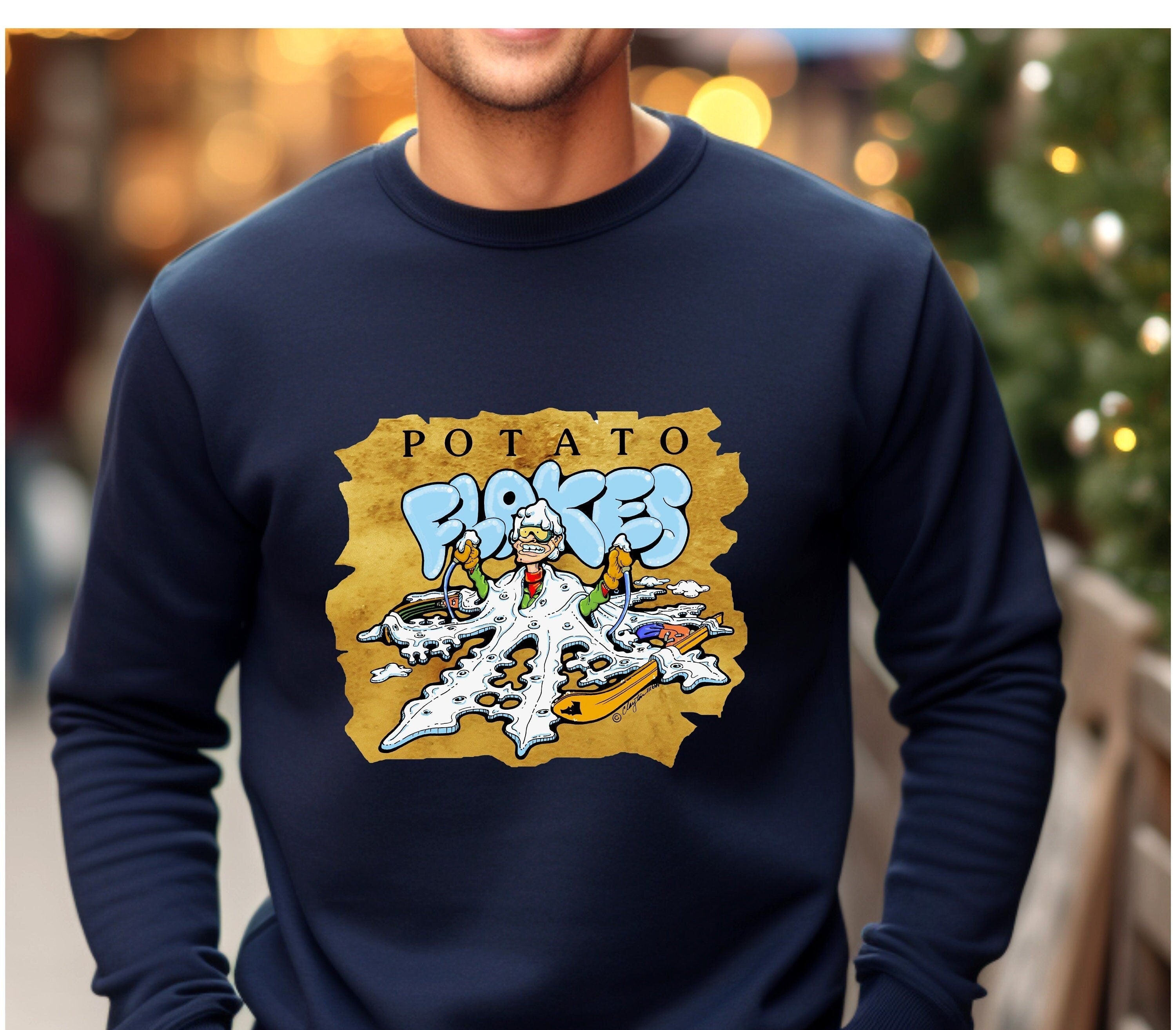 Funny Potato Flakes Sweatshirt: Vintage 80s Idaho Design
