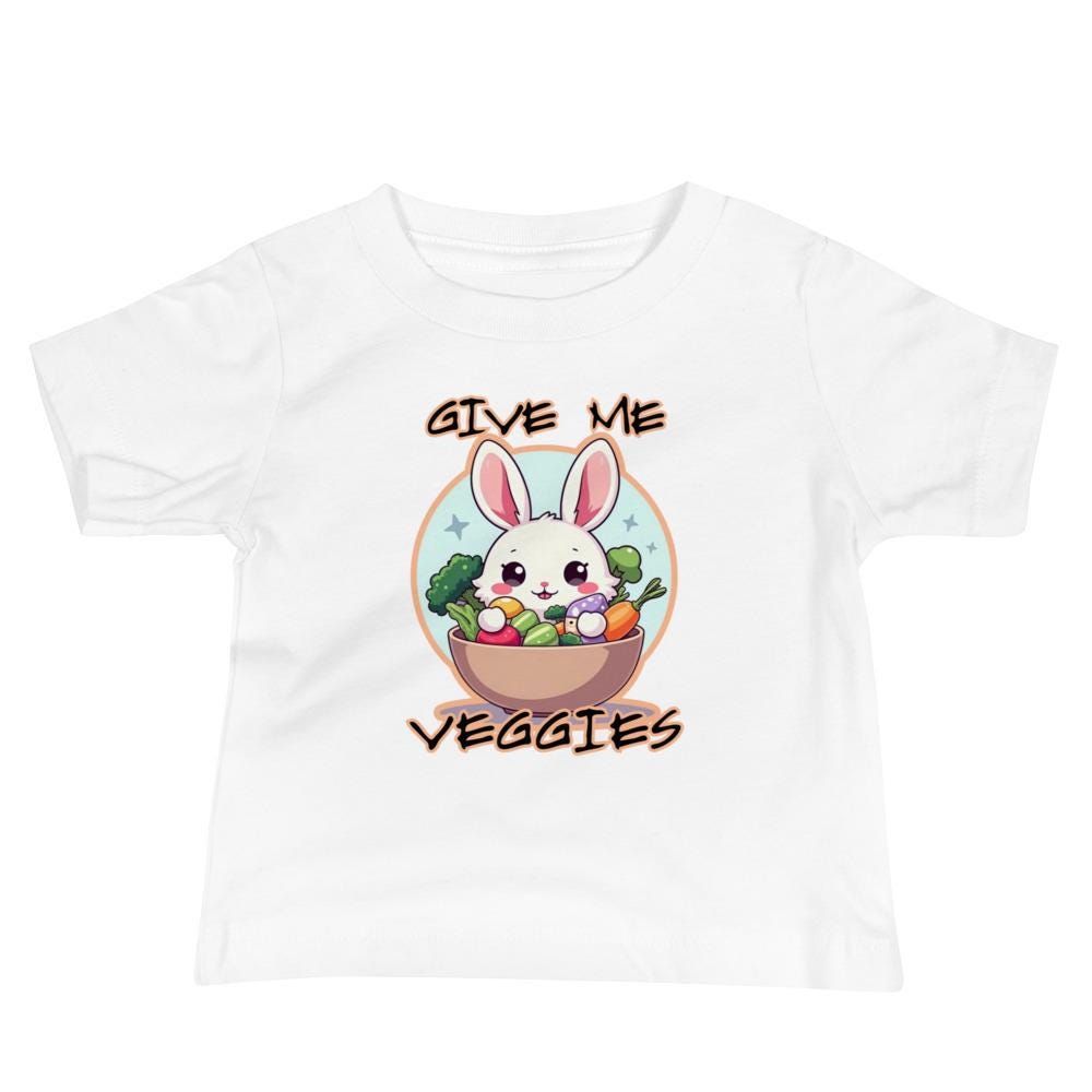Bunny Veggies Baby Tee: Easter Cotton T-Shirt