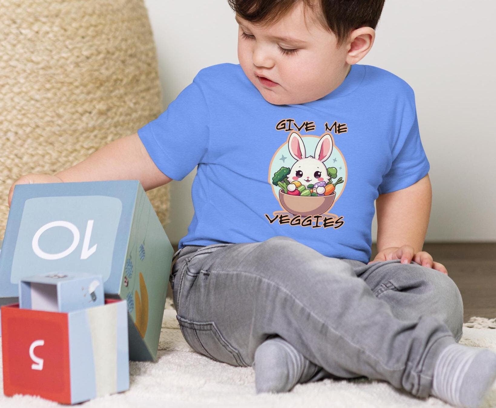 Bunny Veggies Baby Tee: Easter Cotton T-Shirt