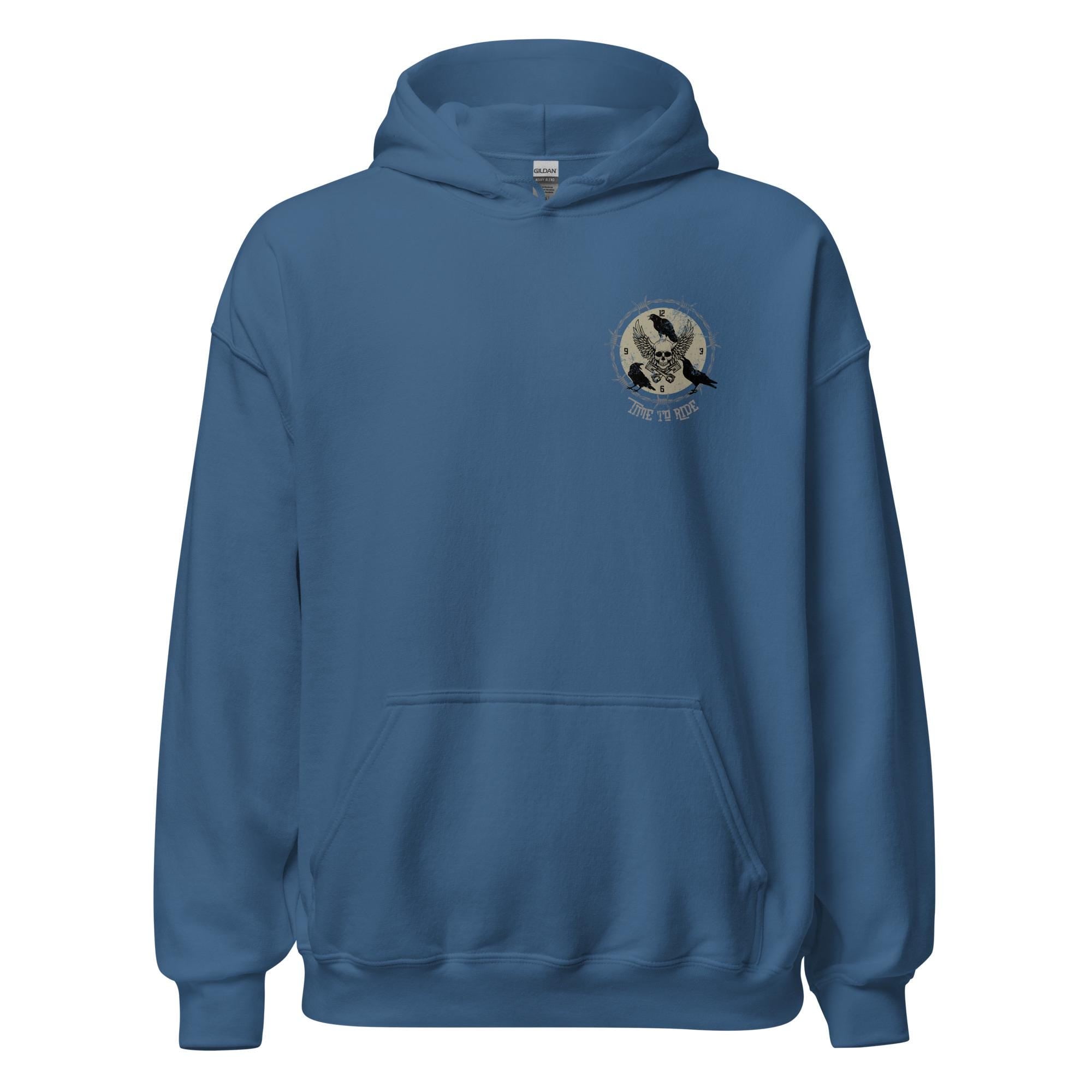 Motorcycle Hoodie: Raven Skull Graphic hoodie biker Gift